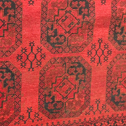 Semi antique Beshir Turkman Afghan Hand knotted Rug 342x222cm