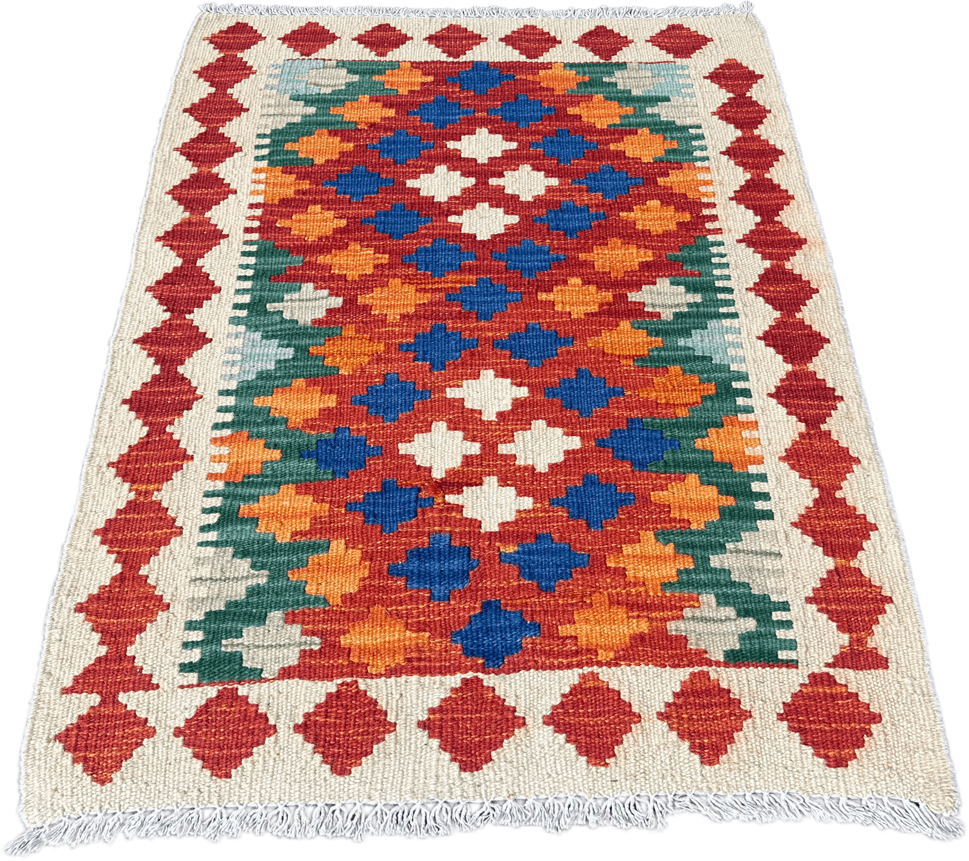 Chobi Kilim Rug - 87 cm x 63 cm