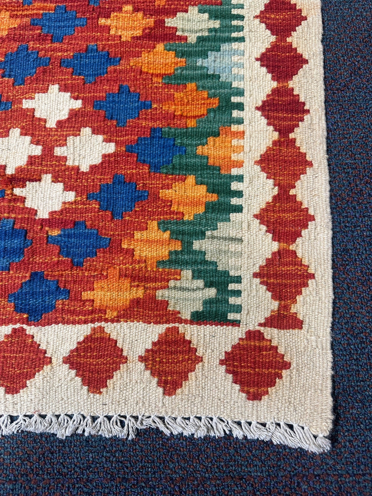 Chobi Kilim Rug - 87 cm x 63 cm