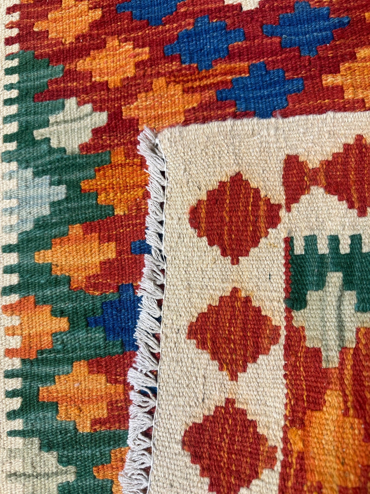 Chobi Kilim Rug - 87 cm x 63 cm