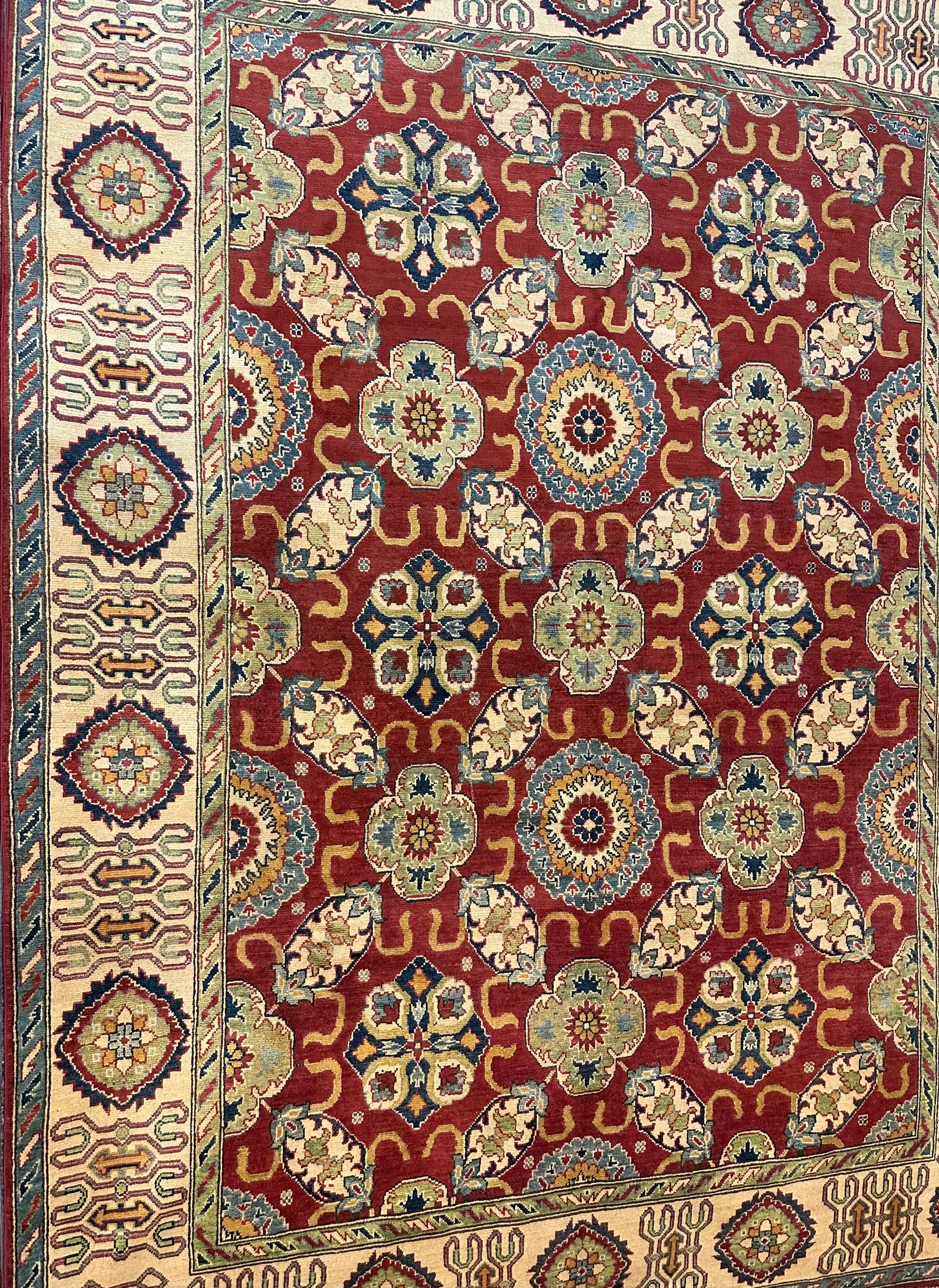 Tribal Kazak pure wool pile hand knotted Afghanistan 300x240cm