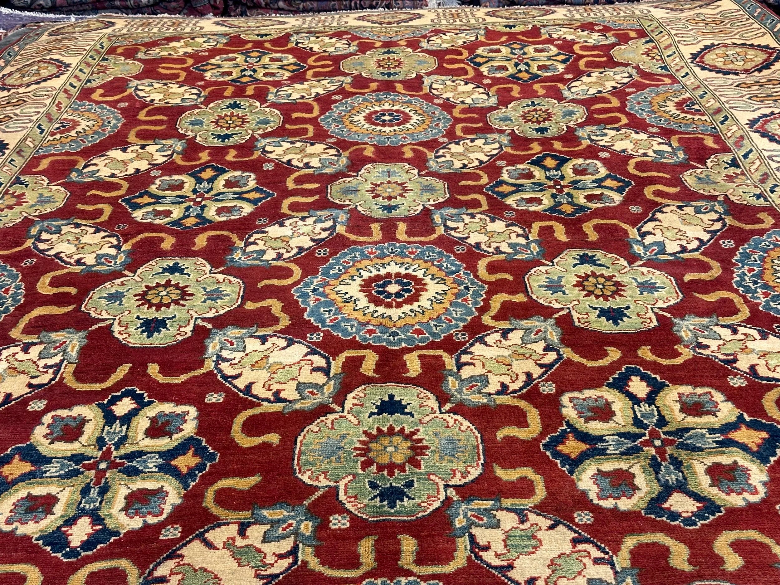 Tribal Kazak pure wool pile hand knotted Afghanistan 300x240cm