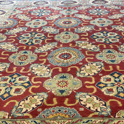 Tribal Kazak pure wool pile hand knotted Afghanistan 300x240cm