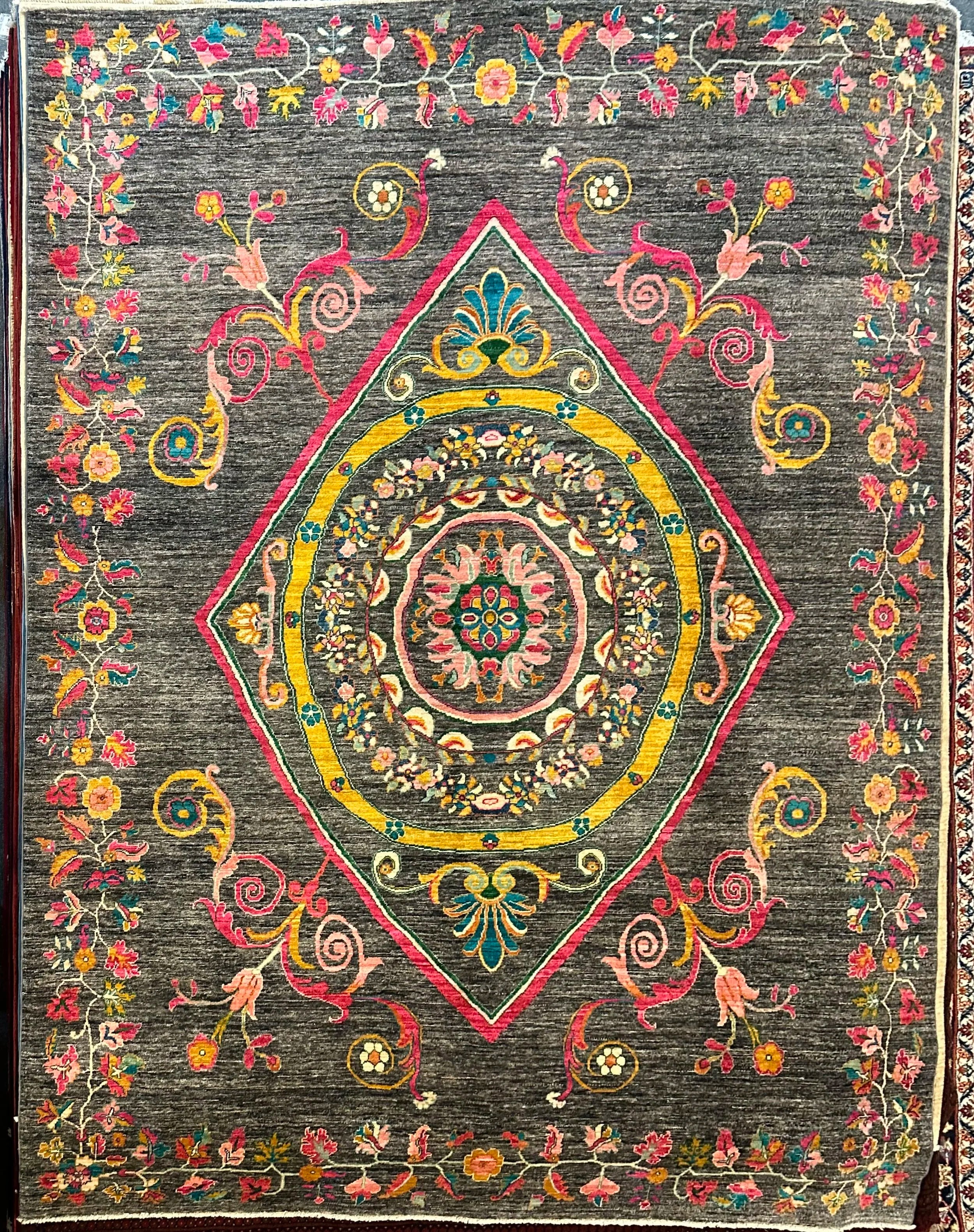Stunning Afghan Hand knotted Chob Rang pure wool pile 330x242cm