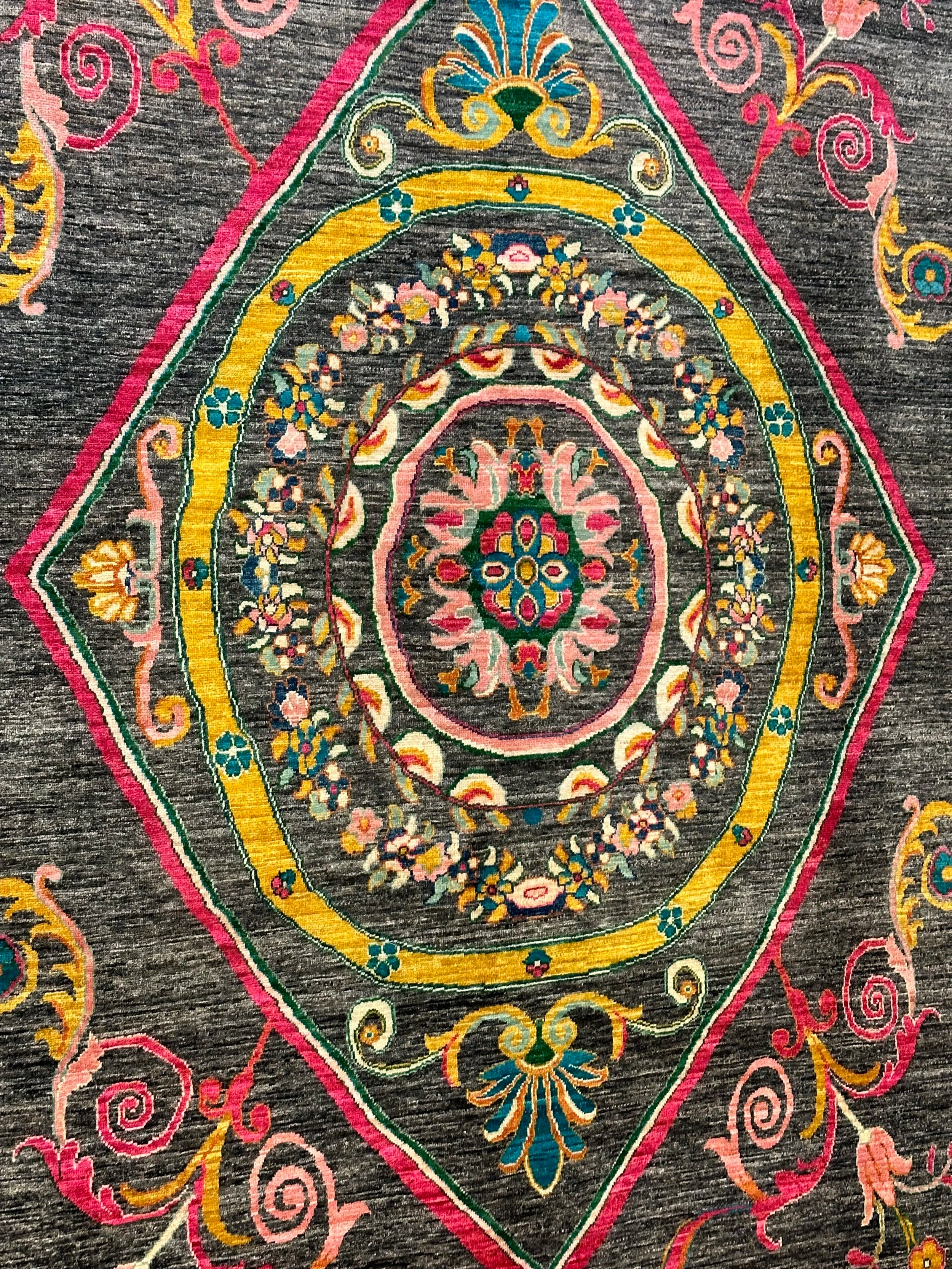 Stunning Afghan Hand knotted Chob Rang pure wool pile 330x242cm