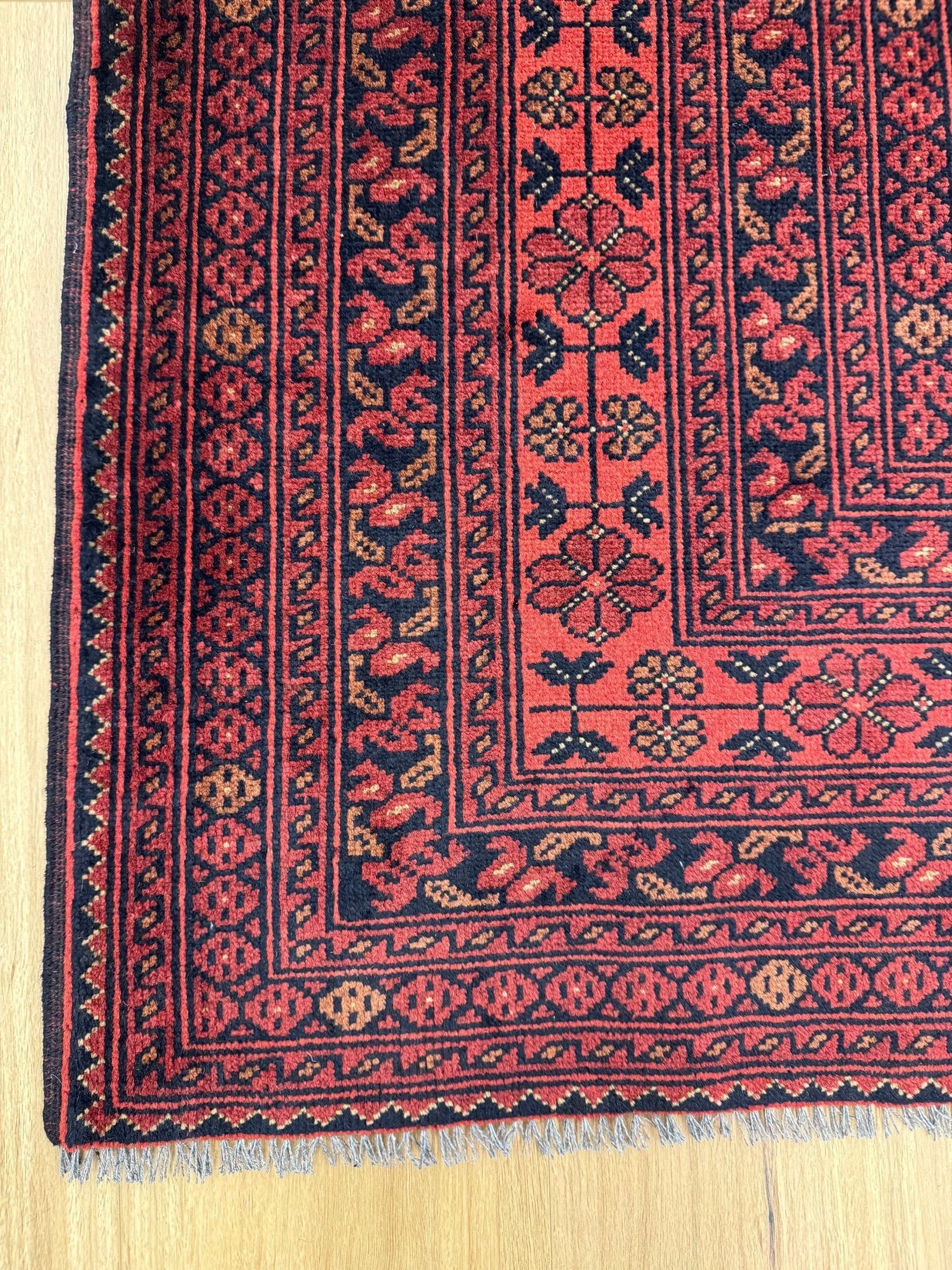 Fine Rare Hand Knotted Afghan Rug 100% Natural Dye's
