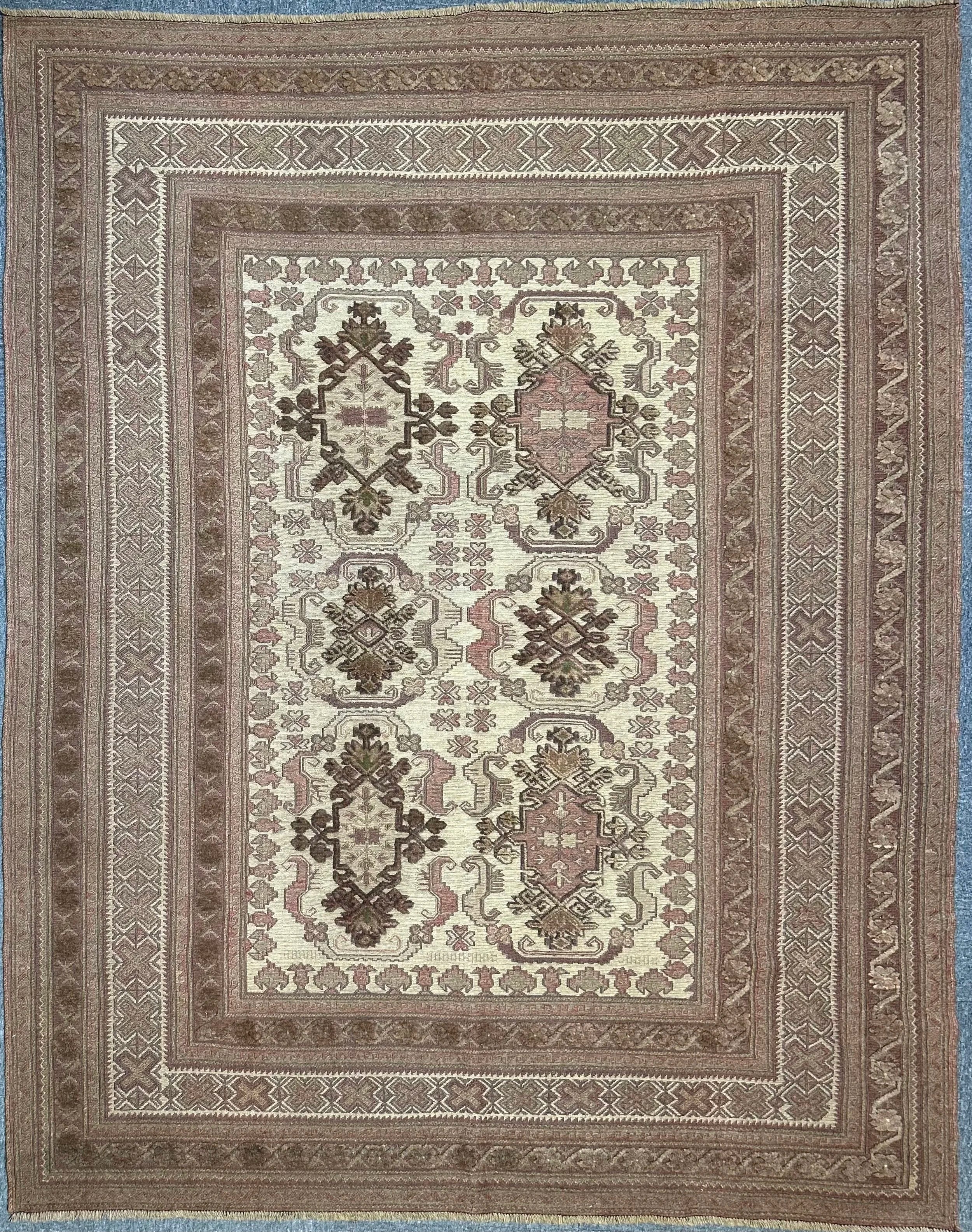 Tribal Bergista Afghan Natural dye colour pure wool hand knotted 250cm X 196cm