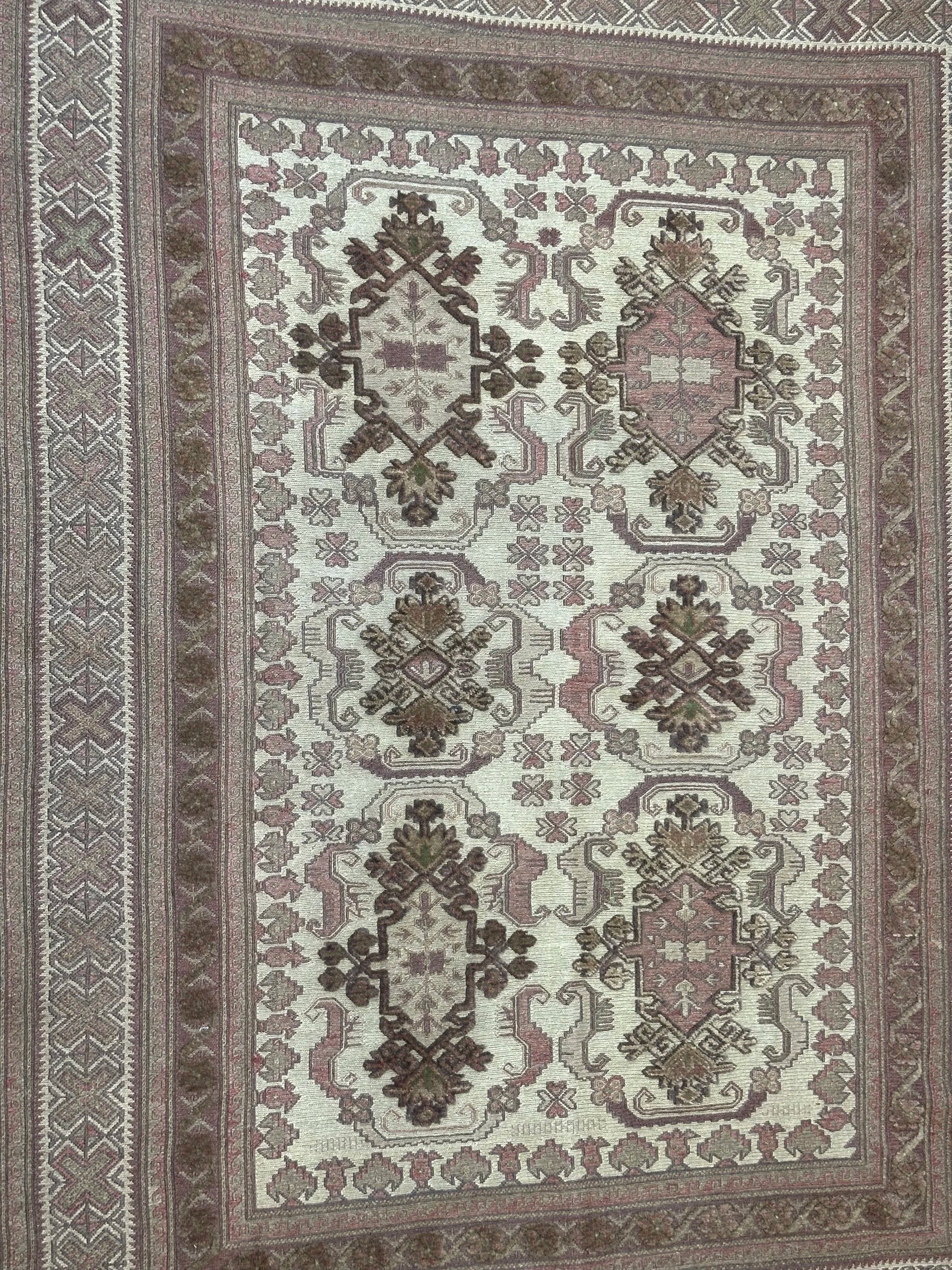 Tribal Bergista Afghan Natural dye colour pure wool hand knotted 250cm X 196cm
