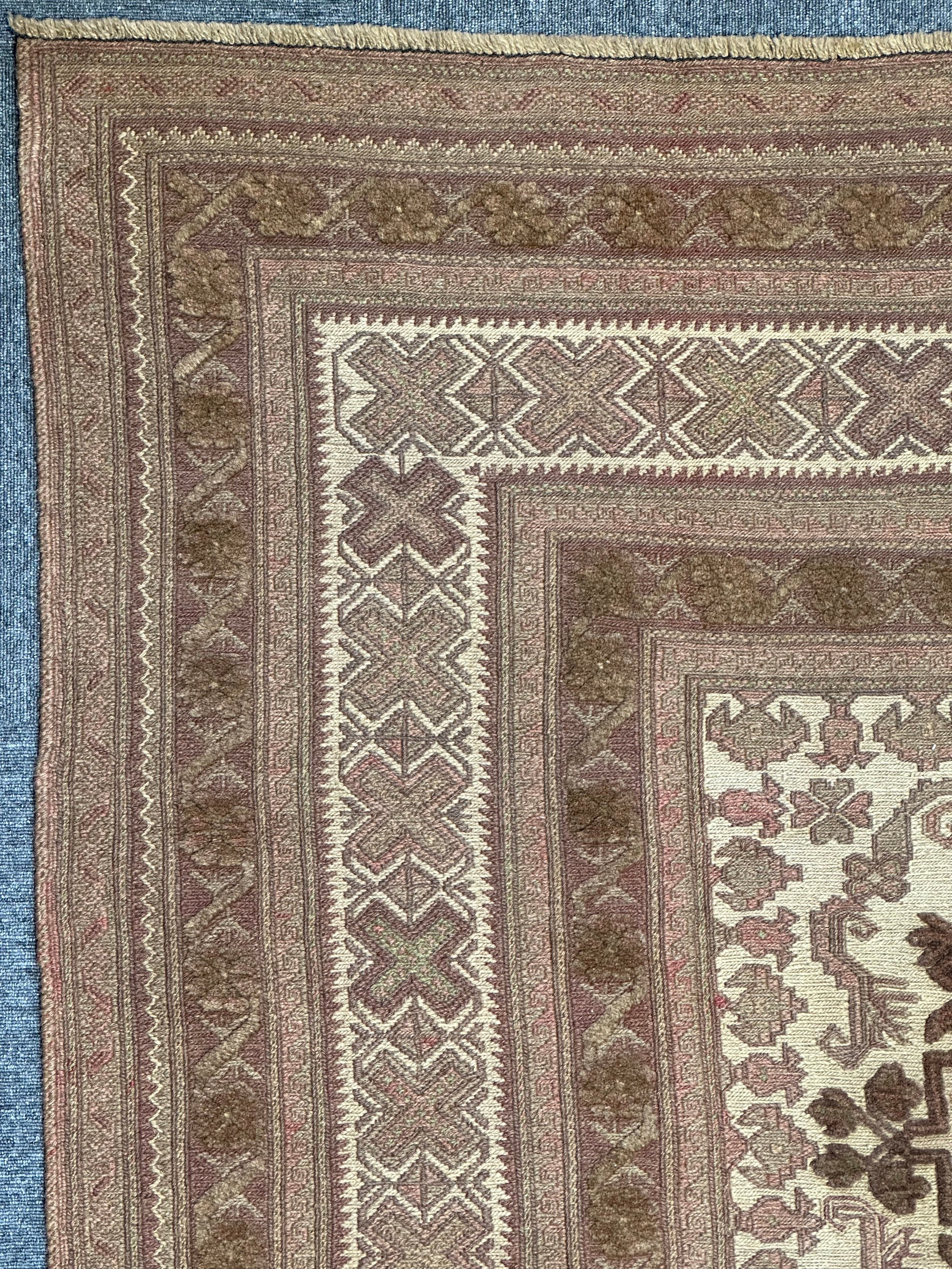 Tribal Bergista Afghan Natural dye colour pure wool hand knotted 250cm X 196cm
