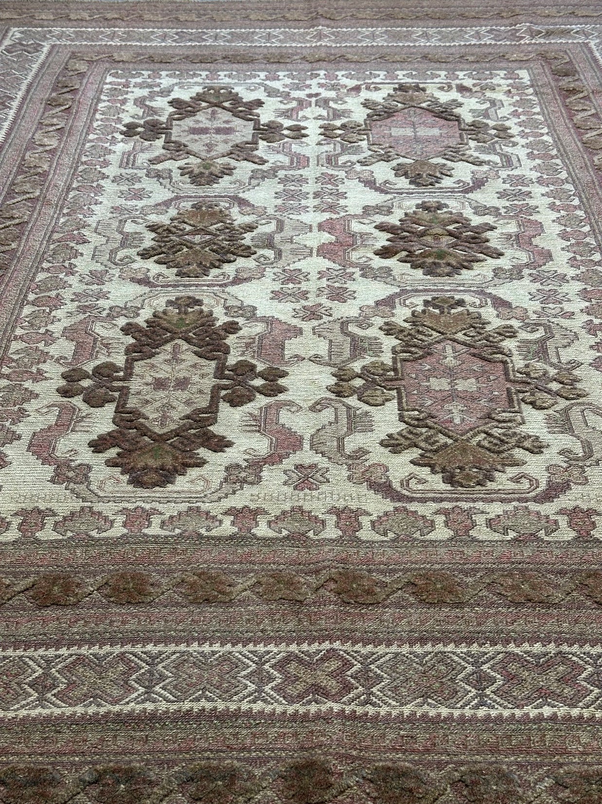 Tribal Bergista Afghan Natural dye colour pure wool hand knotted 250cm X 196cm