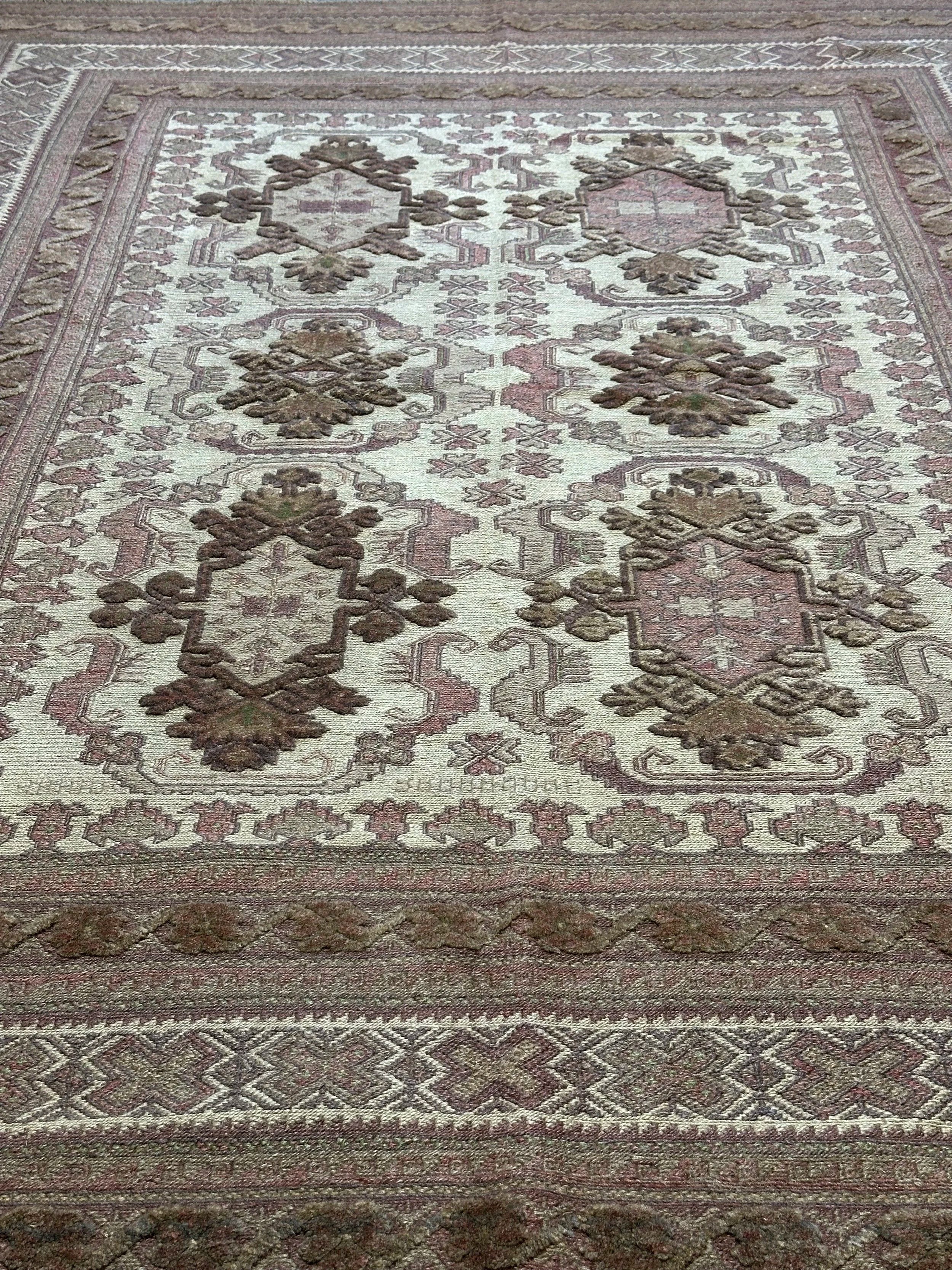 Tribal Bergista Afghan Natural dye colour pure wool hand knotted 250cm X 196cm