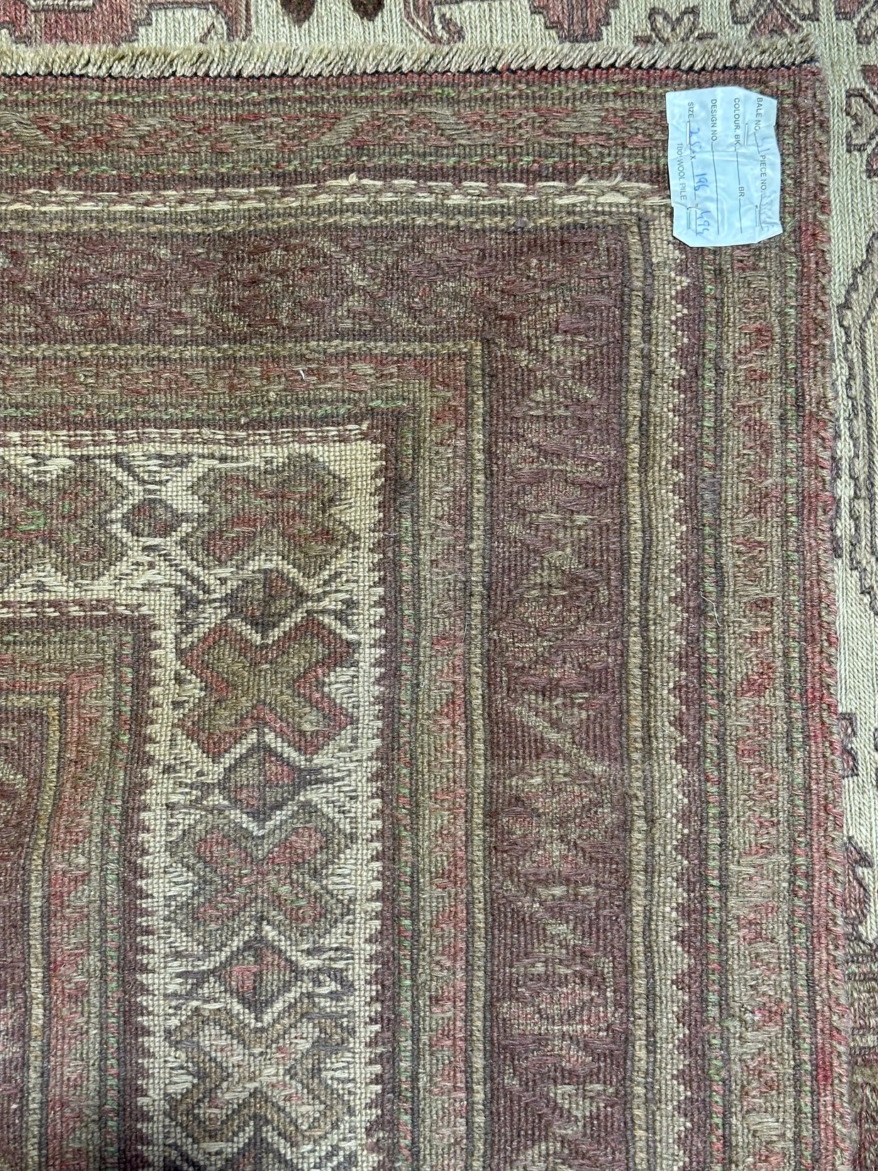 Tribal Bergista Afghan Natural dye colour pure wool hand knotted 250cm X 196cm