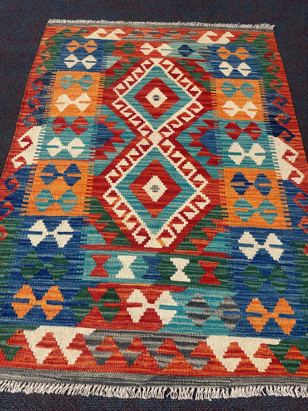 Chobi Kilim Rug - 124 cm x 94 cm