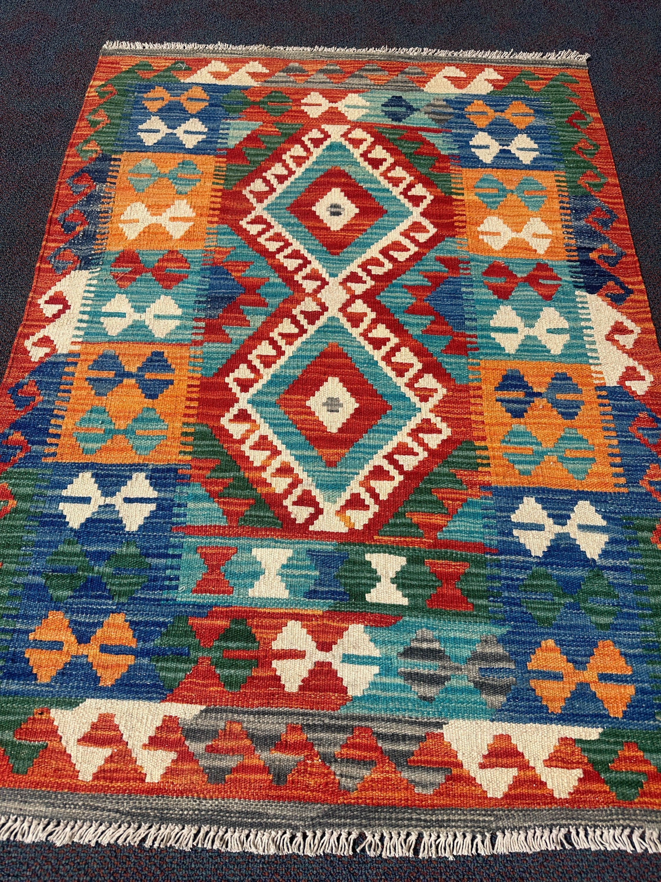 Chobi Kilim Rug - 124 cm x 94 cm
