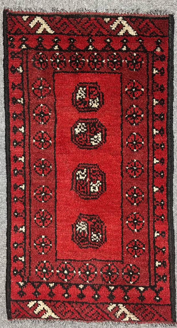 Afghan Tourkman 90x50cm Pure wool pile Hand Knotted Rug
