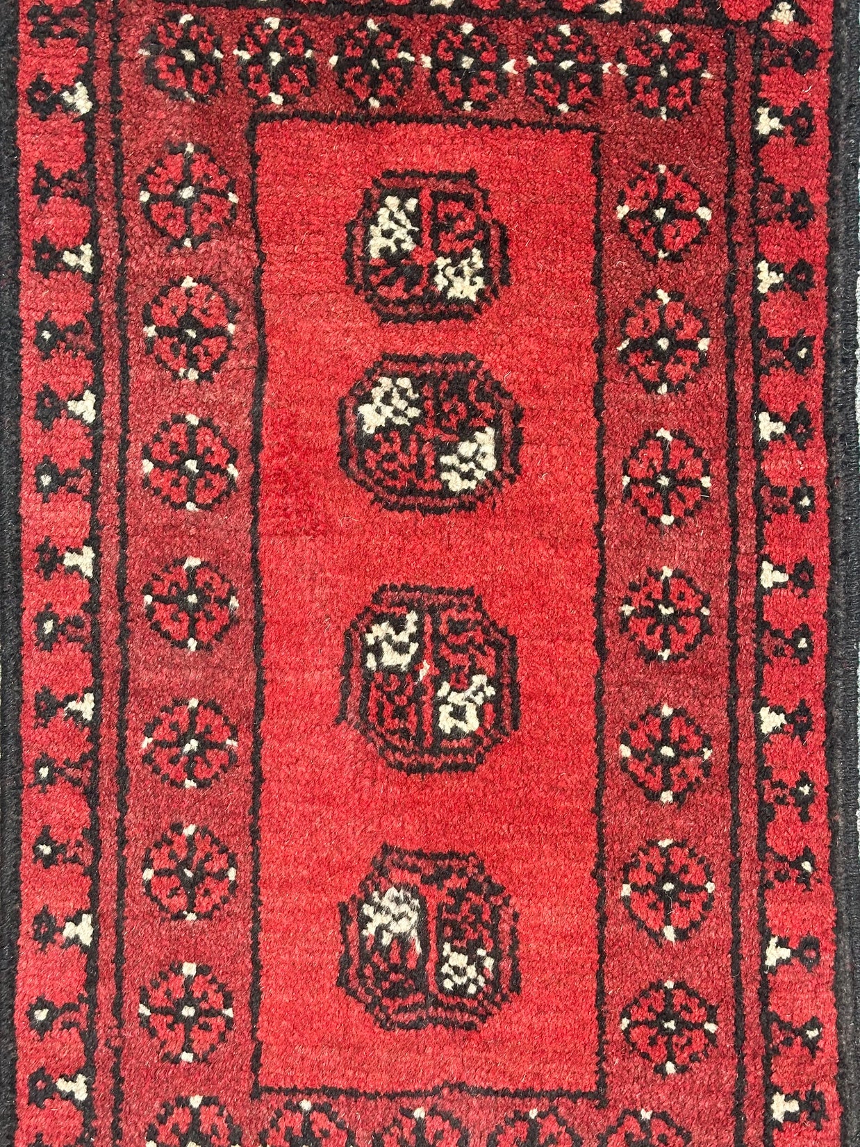Afghan Tourkman 90x50cm Pure wool pile Hand Knotted Rug