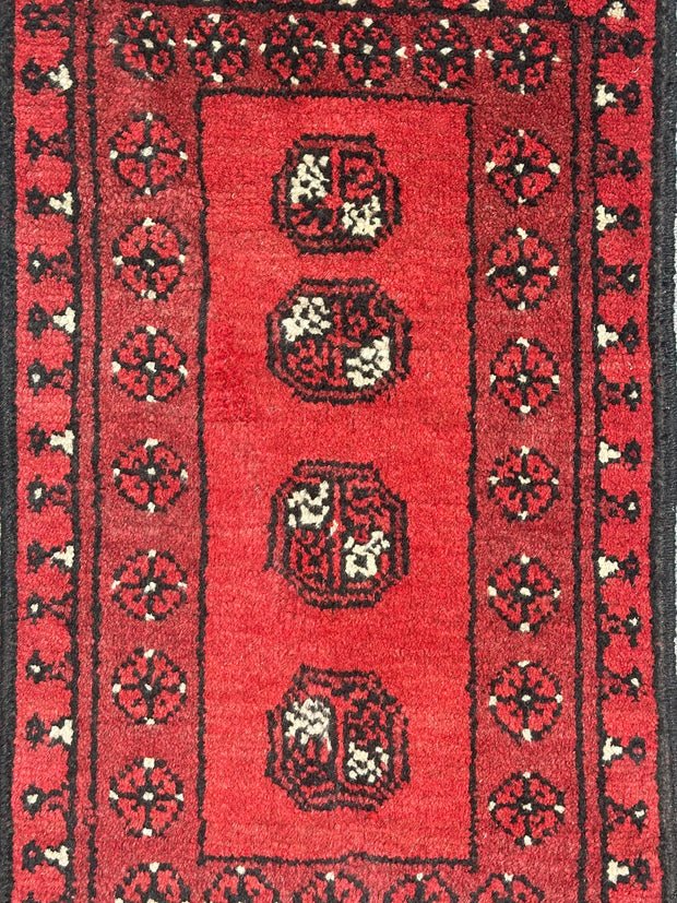 Afghan Tourkman 90x50cm Pure wool pile Hand Knotted Rug