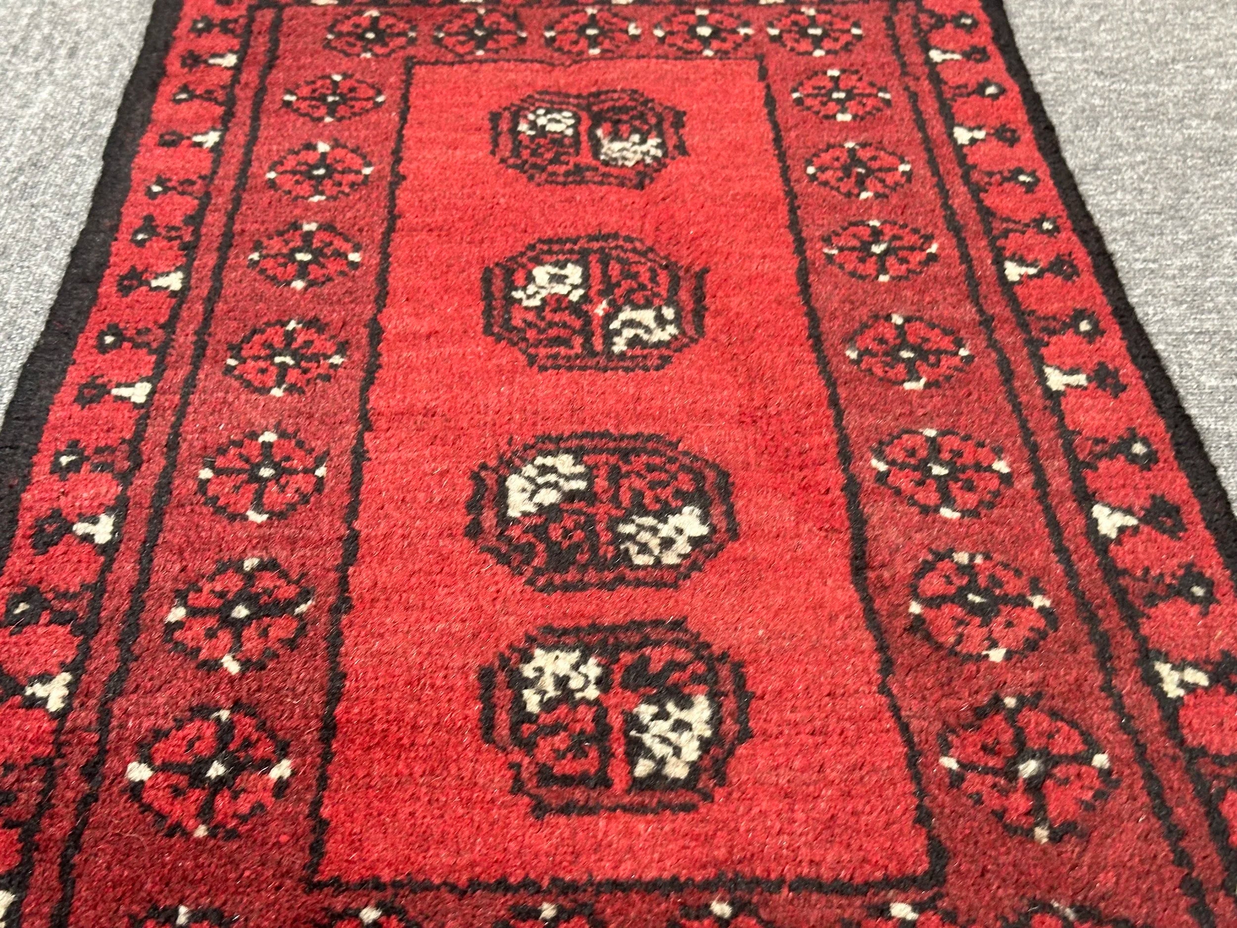 Afghan Tourkman 90x50cm Pure wool pile Hand Knotted Rug