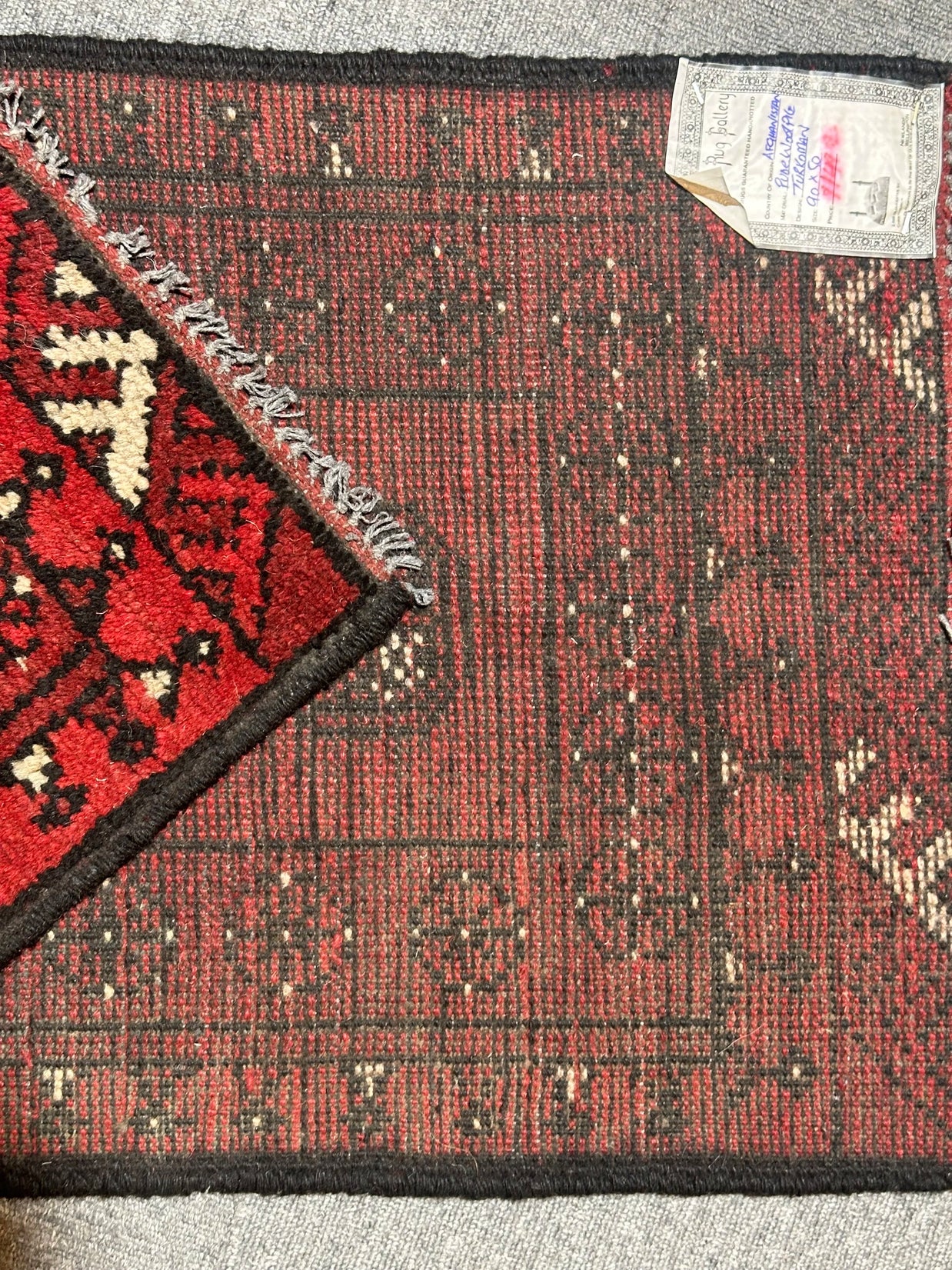 Afghan Tourkman 90x50cm Pure wool pile Hand Knotted Rug