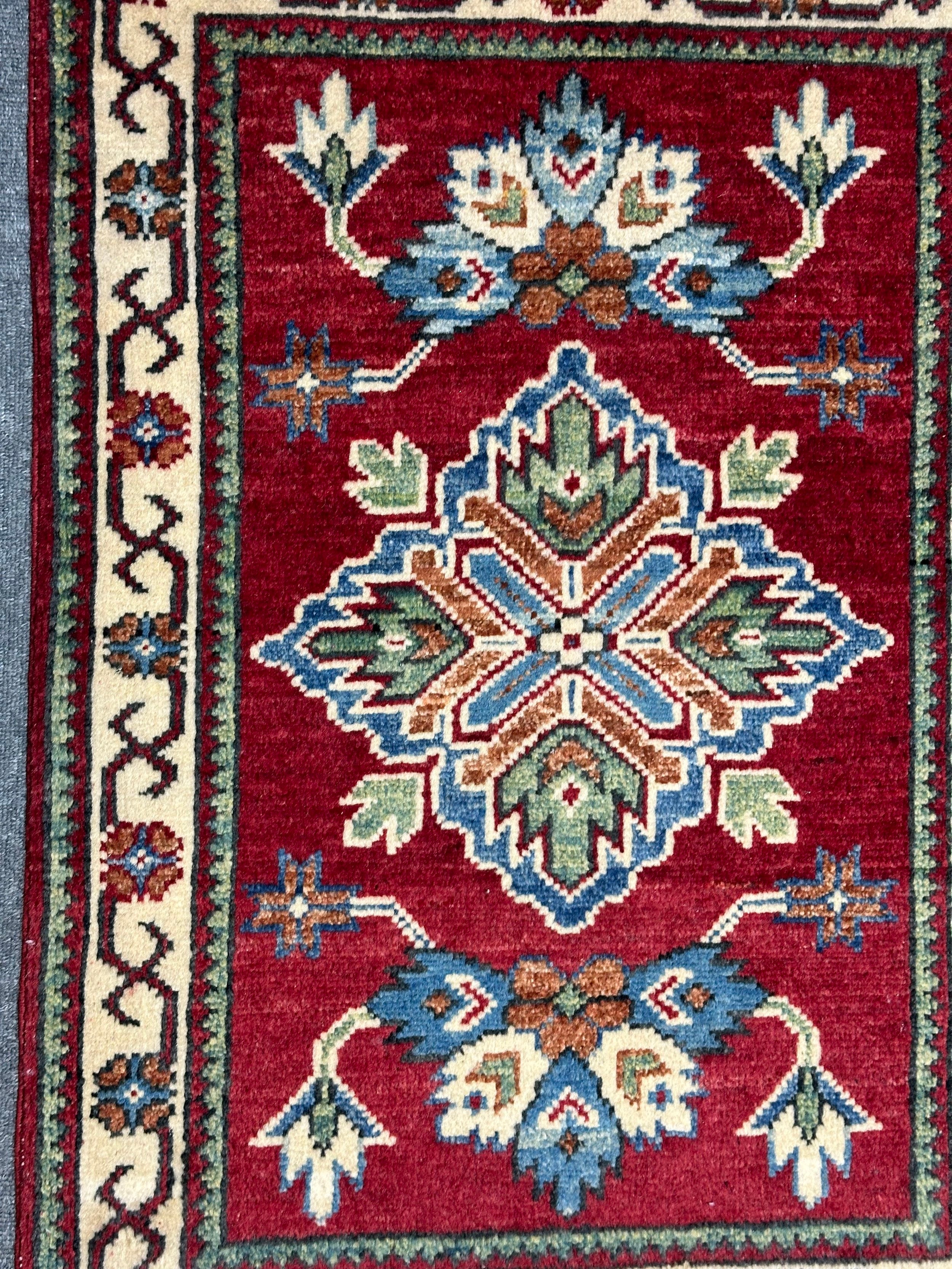 Afghan Kazak Natural Dye Pure wool Pile Hand Knotted Rug