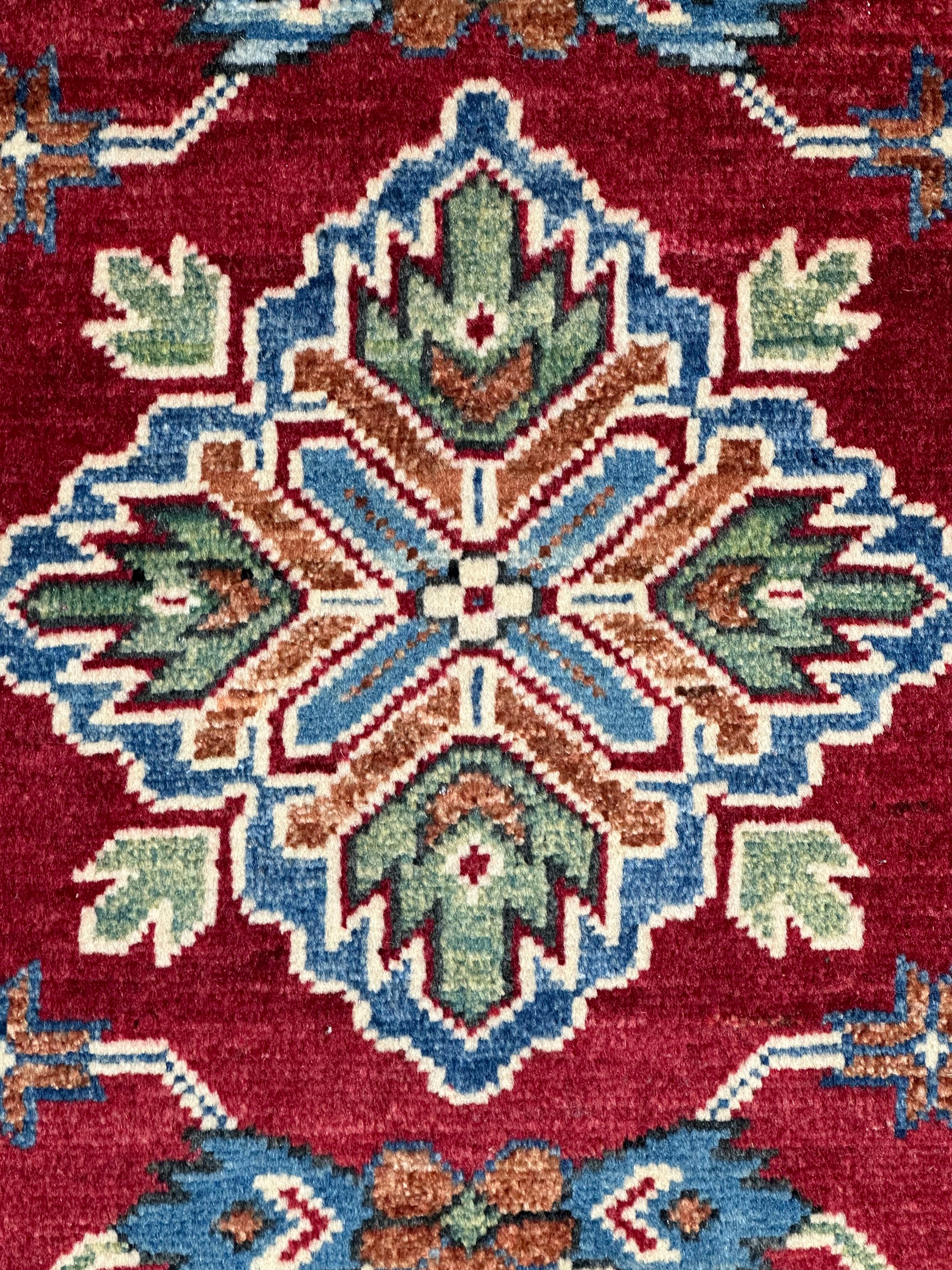 Afghan Kazak Natural Dye Pure wool Pile Hand Knotted Rug