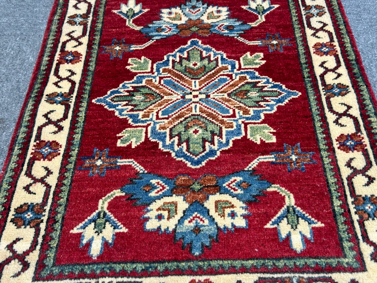 Afghan Kazak Natural Dye Pure wool Pile Hand Knotted Rug