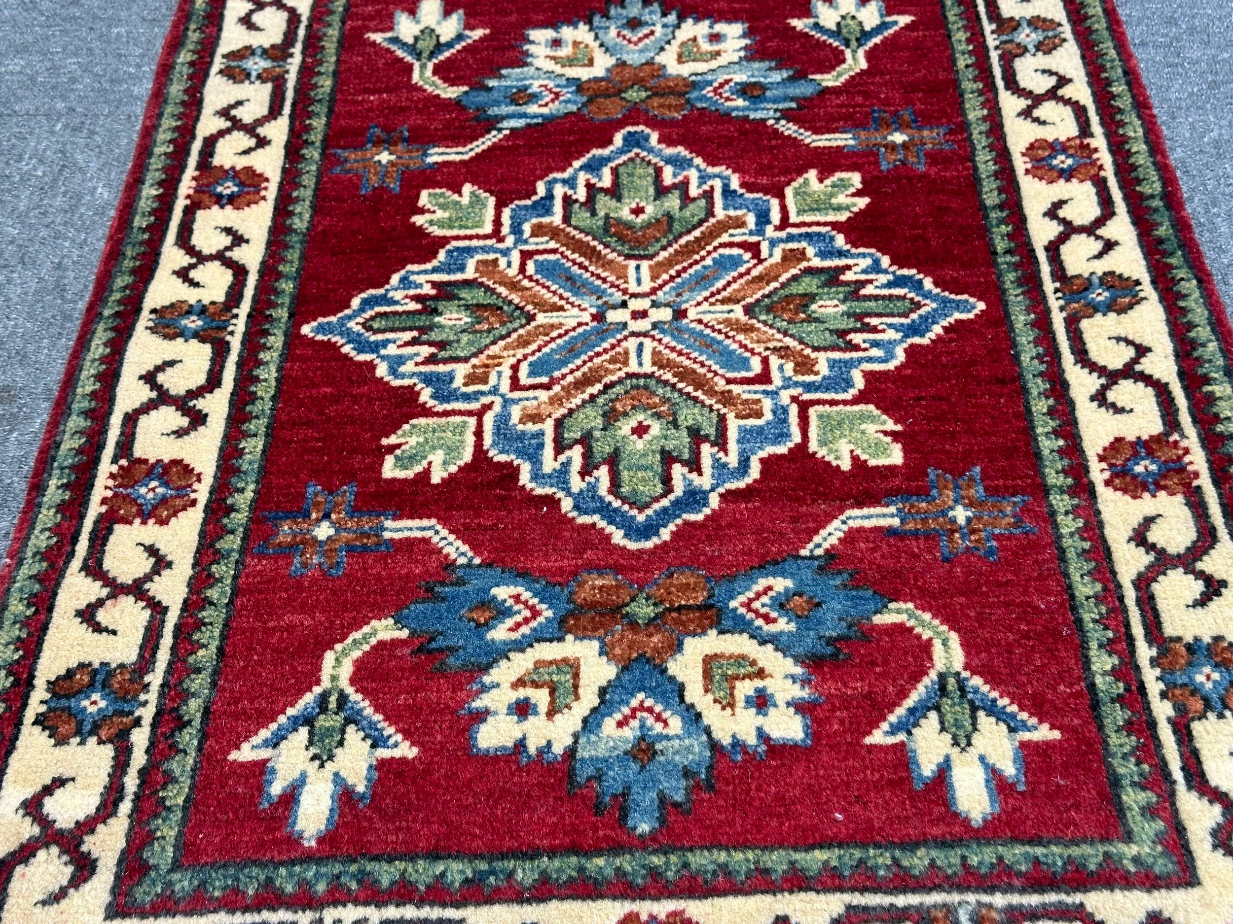 Afghan Kazak Natural Dye Pure wool Pile Hand Knotted Rug