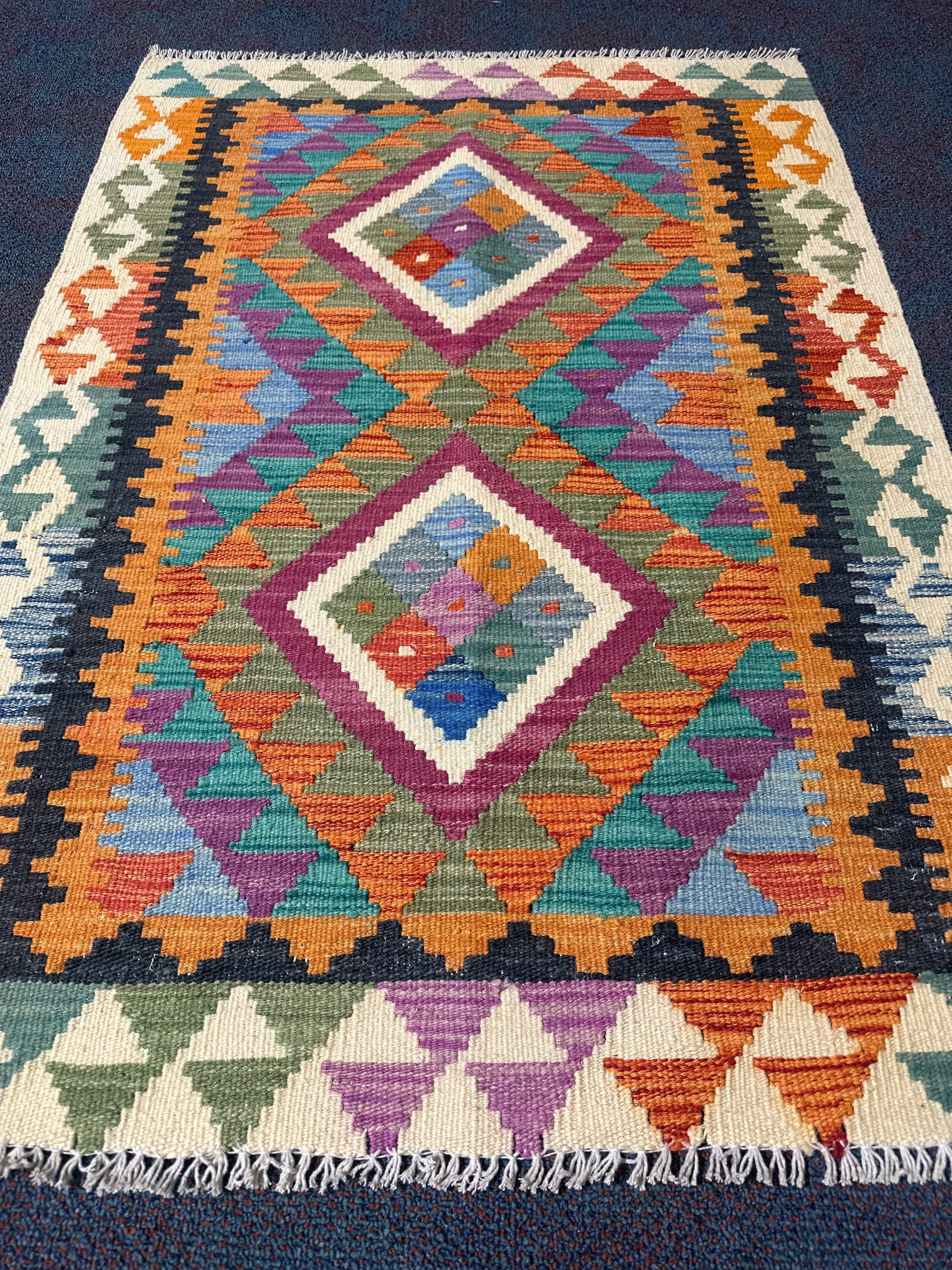 Chobi Kilim Rug - 116 cm x 84 cm
