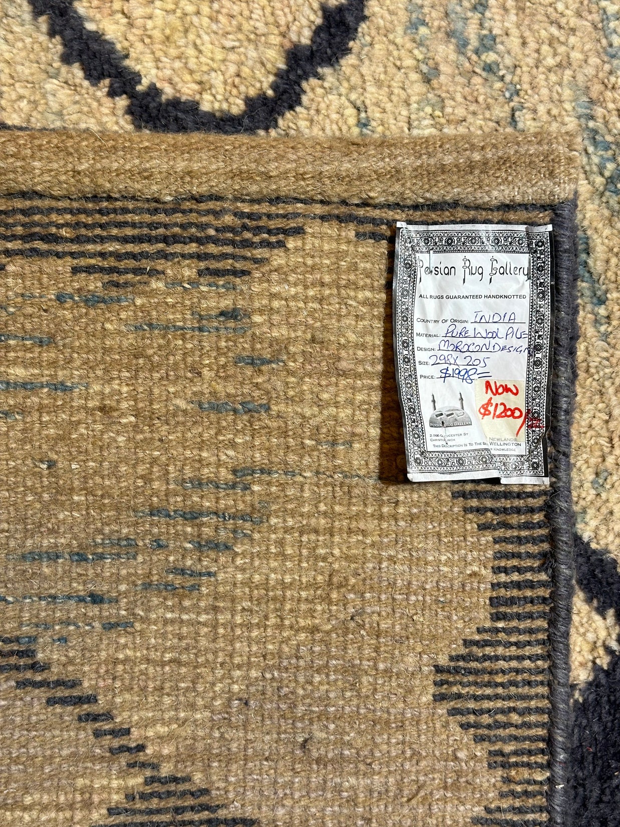 Hand Knotted woollen rug Moroccan design from India