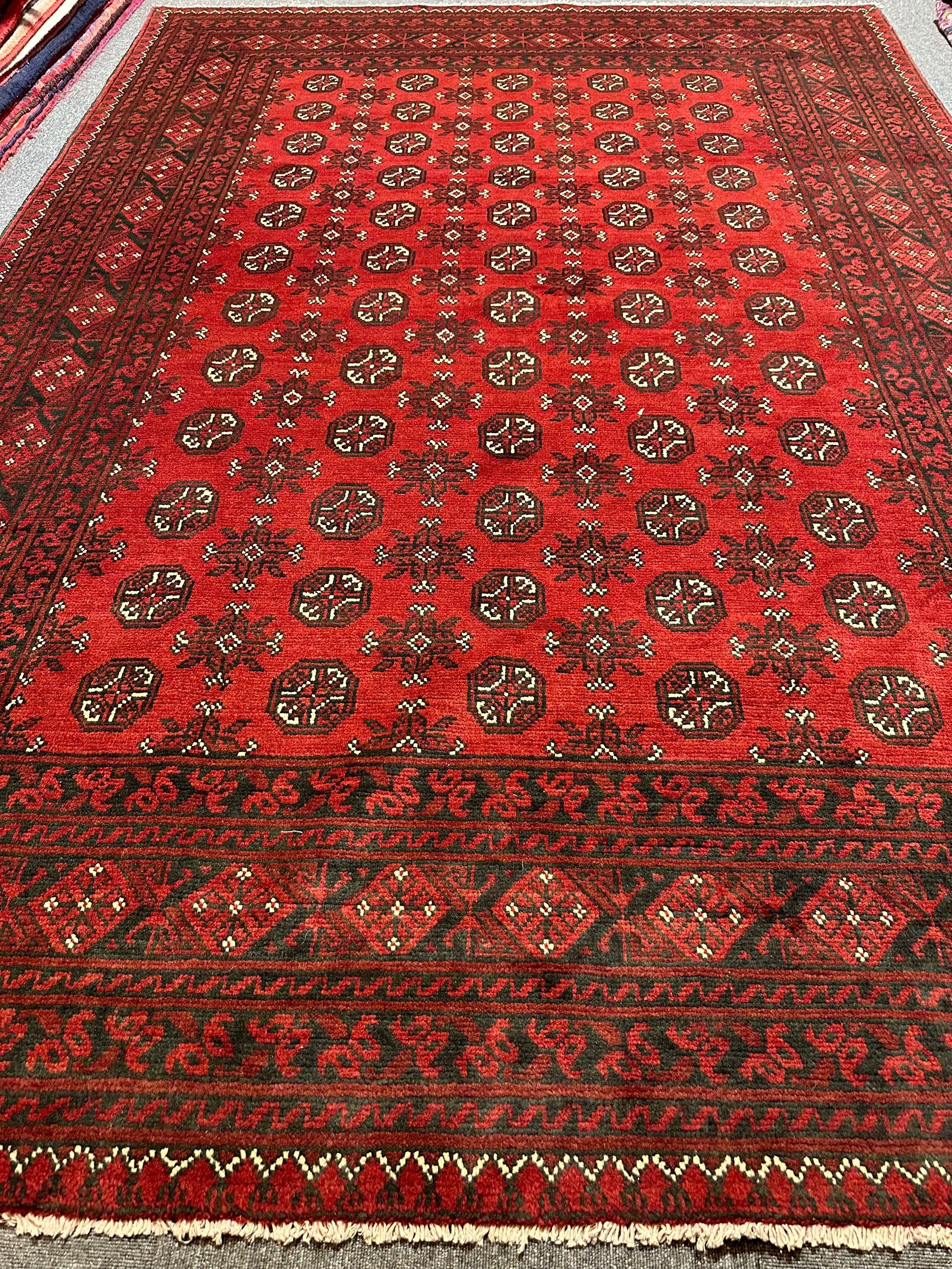 Afghan Turokman 100% Pure Wool pile Hand Knotted Rug From Afghanistan