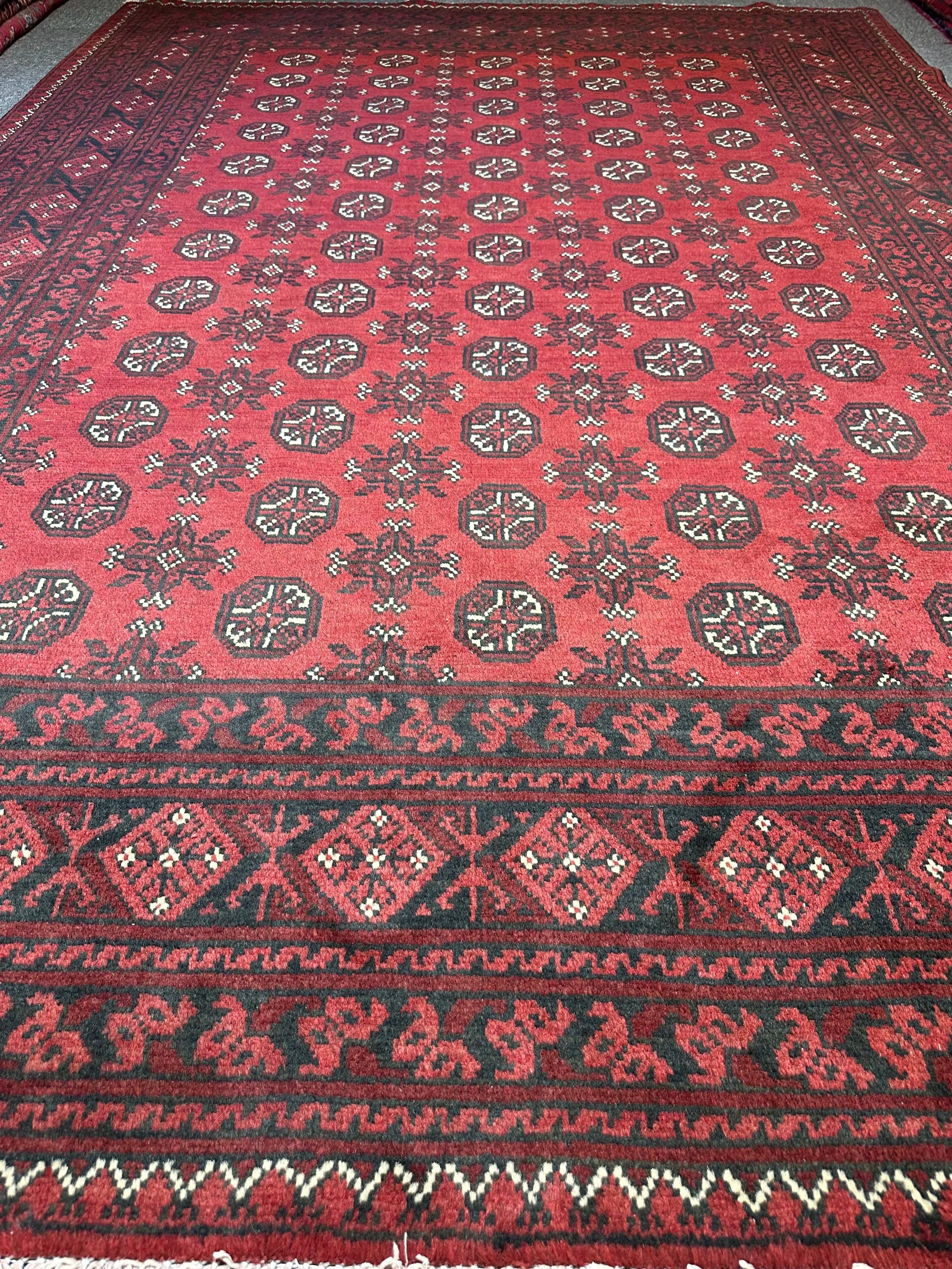 Afghan Turokman 100% Pure Wool pile Hand Knotted Rug From Afghanistan