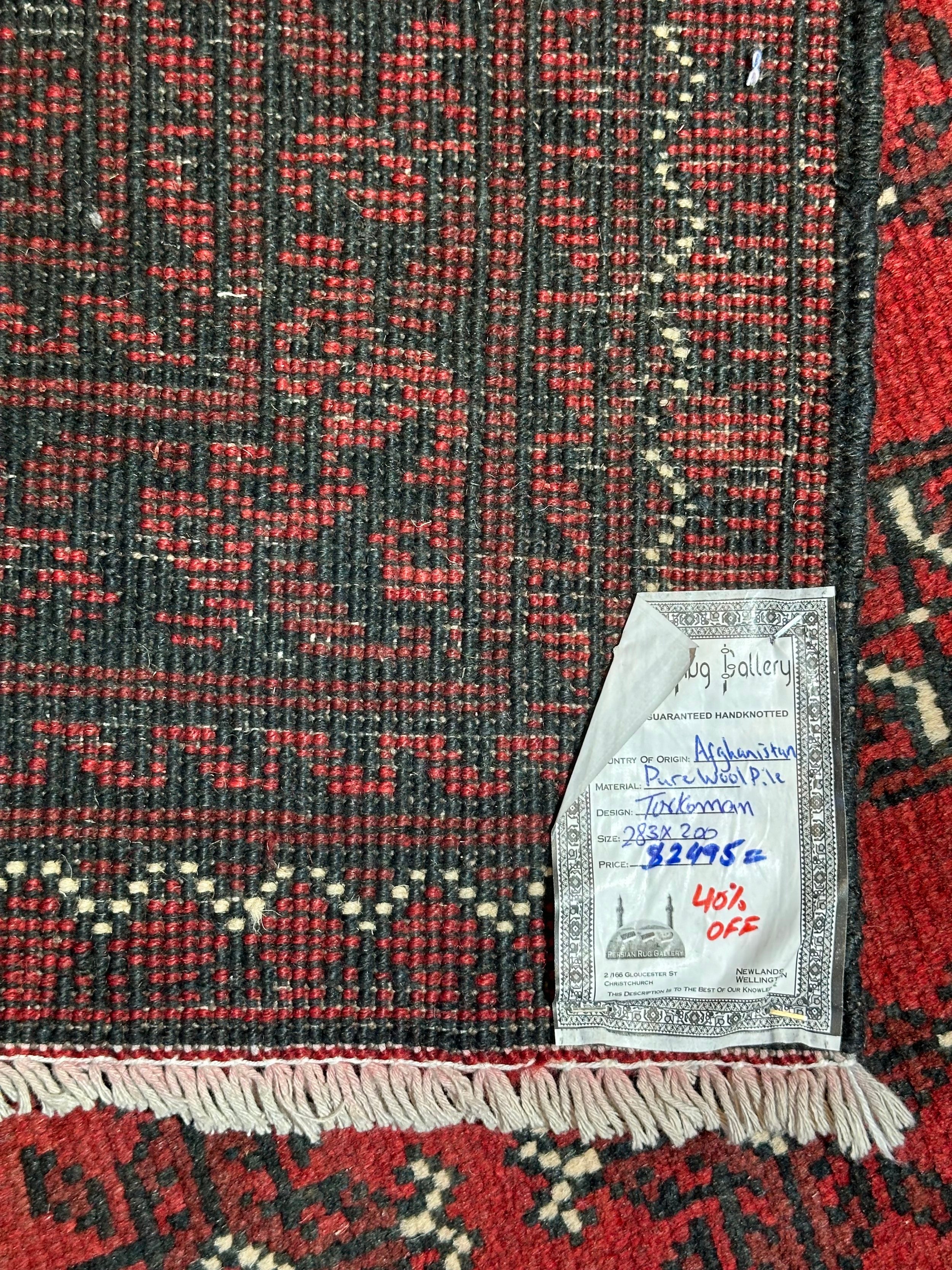 Afghan Turokman 100% Pure Wool pile Hand Knotted Rug From Afghanistan