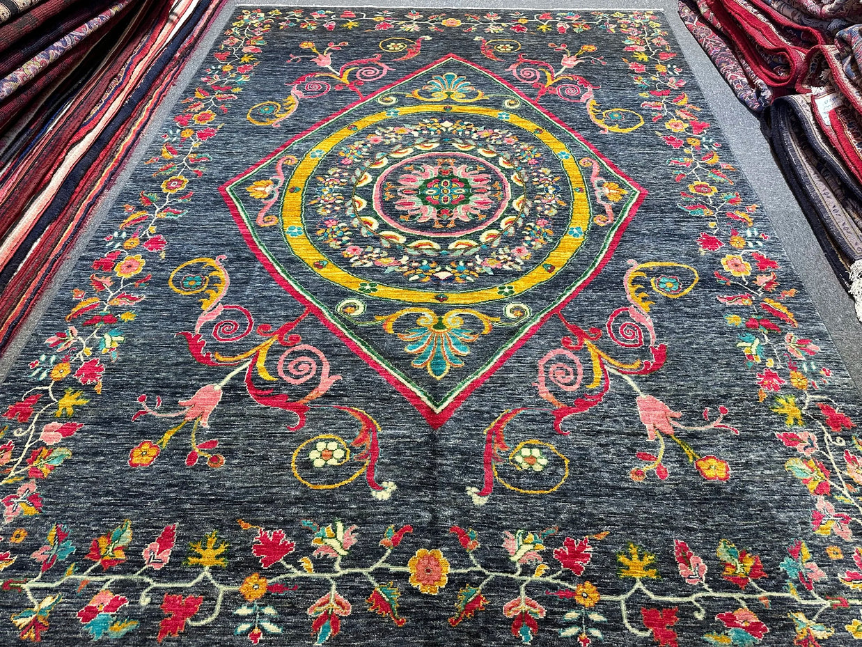 Afghan Chob Rang Natural Dye designer Handmade Rug from Afghanistan