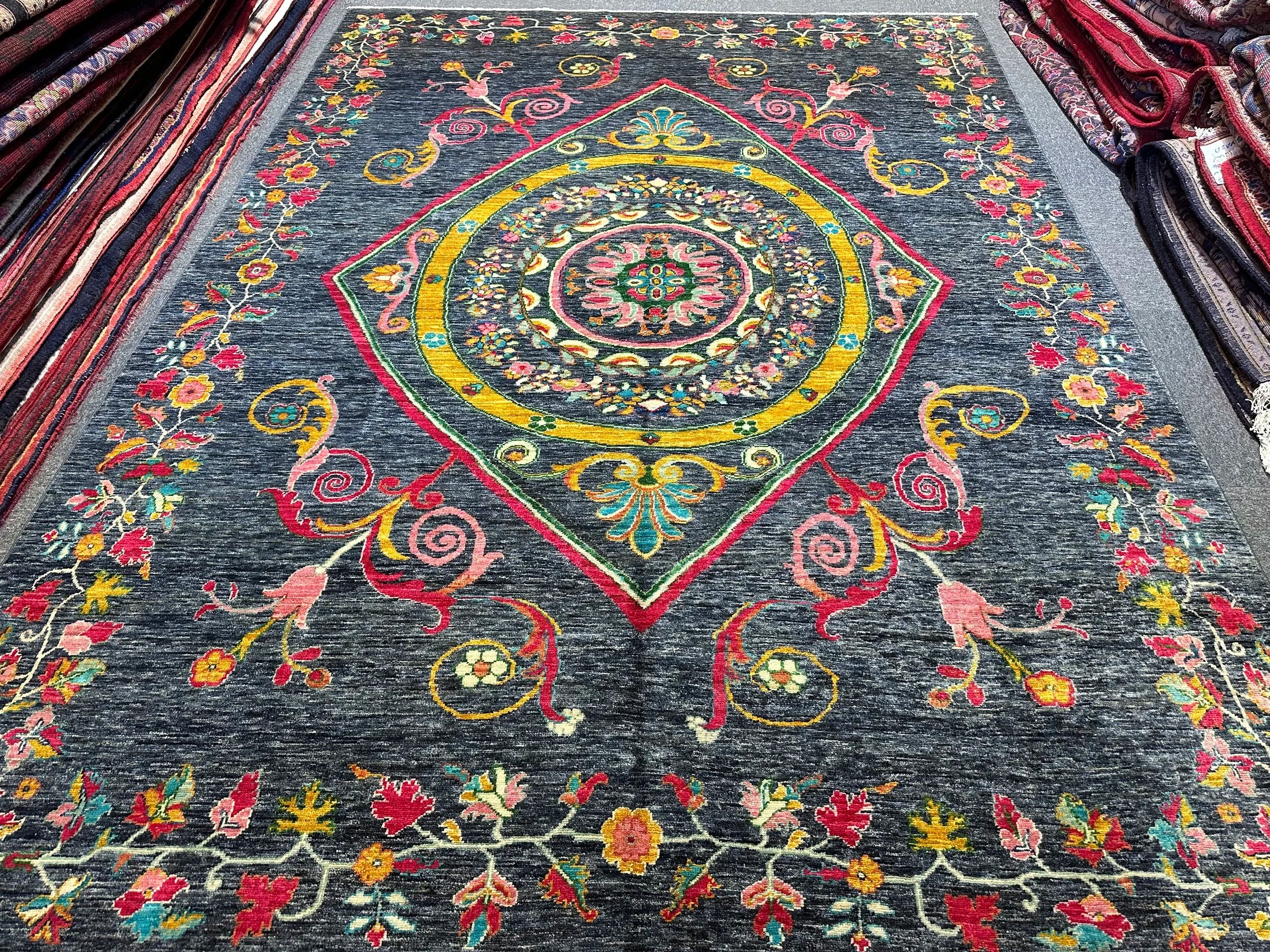 Afghan Chob Rang Natural Dye designer Handmade Rug from Afghanistan
