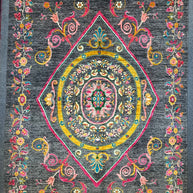 Modern Afghan Chob Rang Hand Knotted Designer Rug