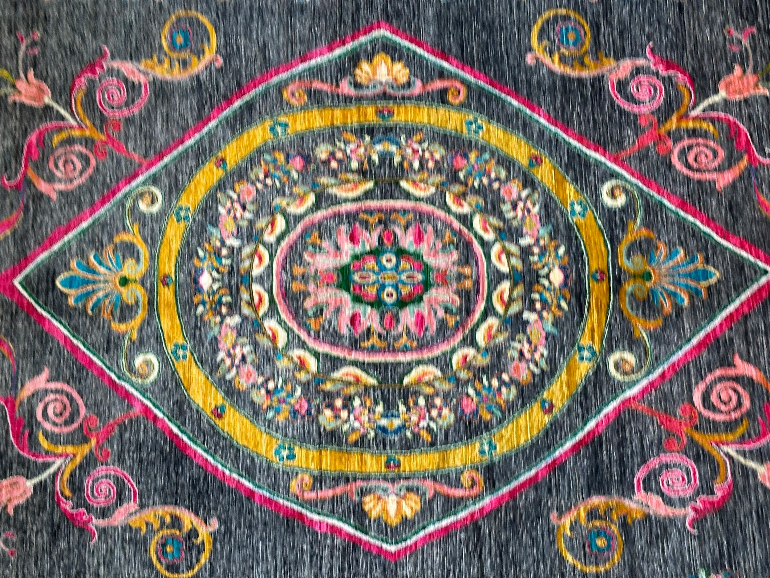 Modern Afghan Chob Rang Hand Knotted Designer Rug