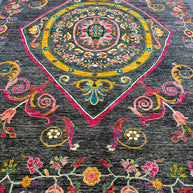 Modern Afghan Chob Rang Hand Knotted Designer Rug