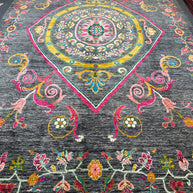 Modern Afghan Chob Rang Hand Knotted Designer Rug