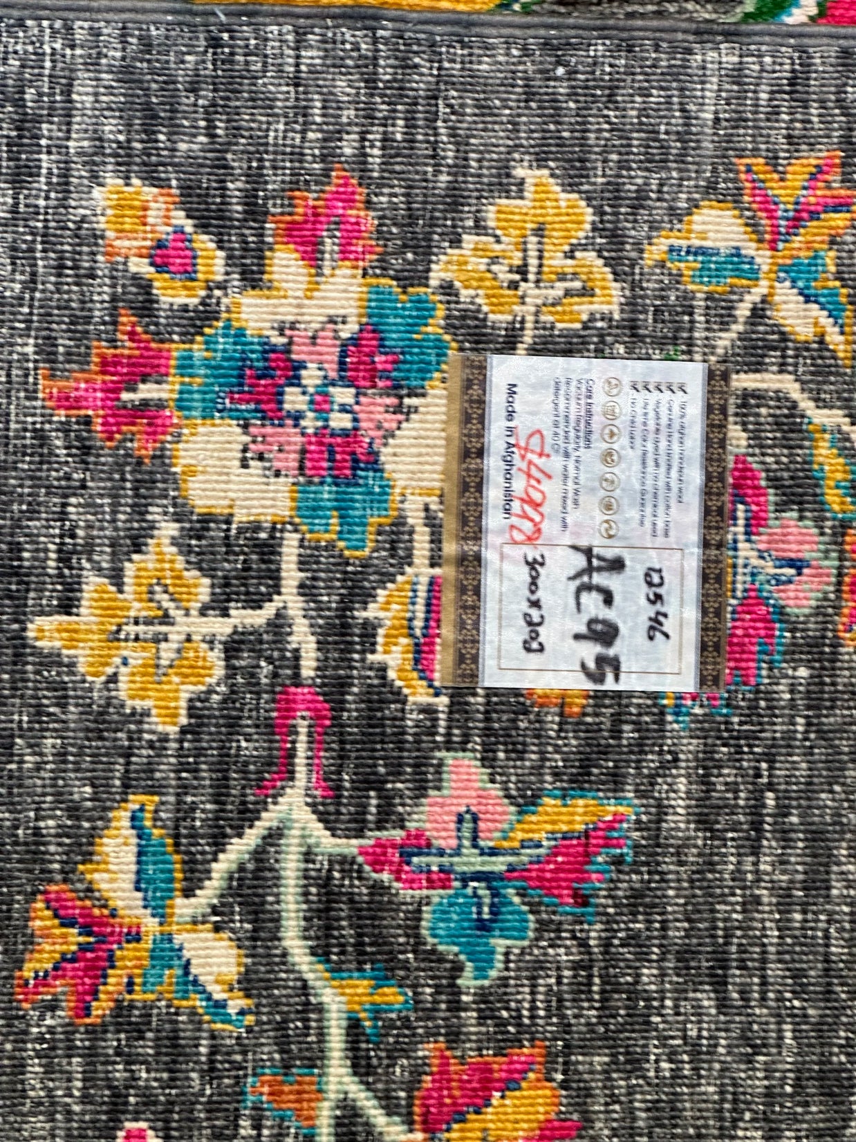 Modern Afghan Chob Rang Hand Knotted Designer Rug