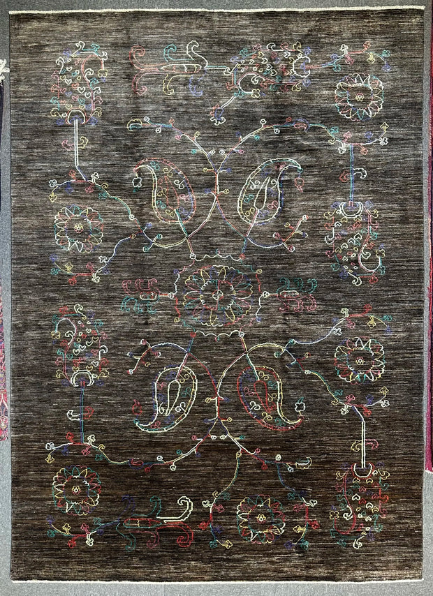 Designer Hand Knotted Woollen Rug from Afghan Nomadic
