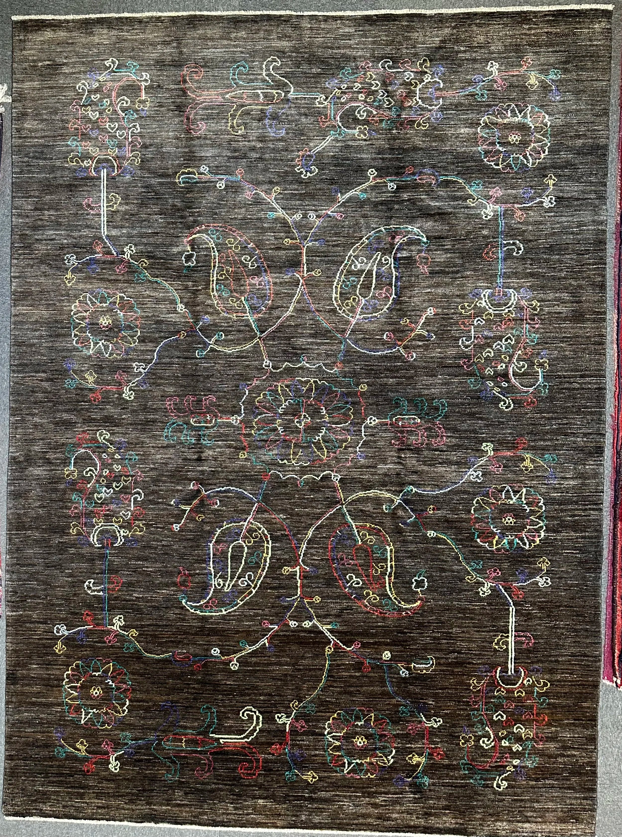 Designer Hand Knotted Woollen Rug from Afghan Nomadic