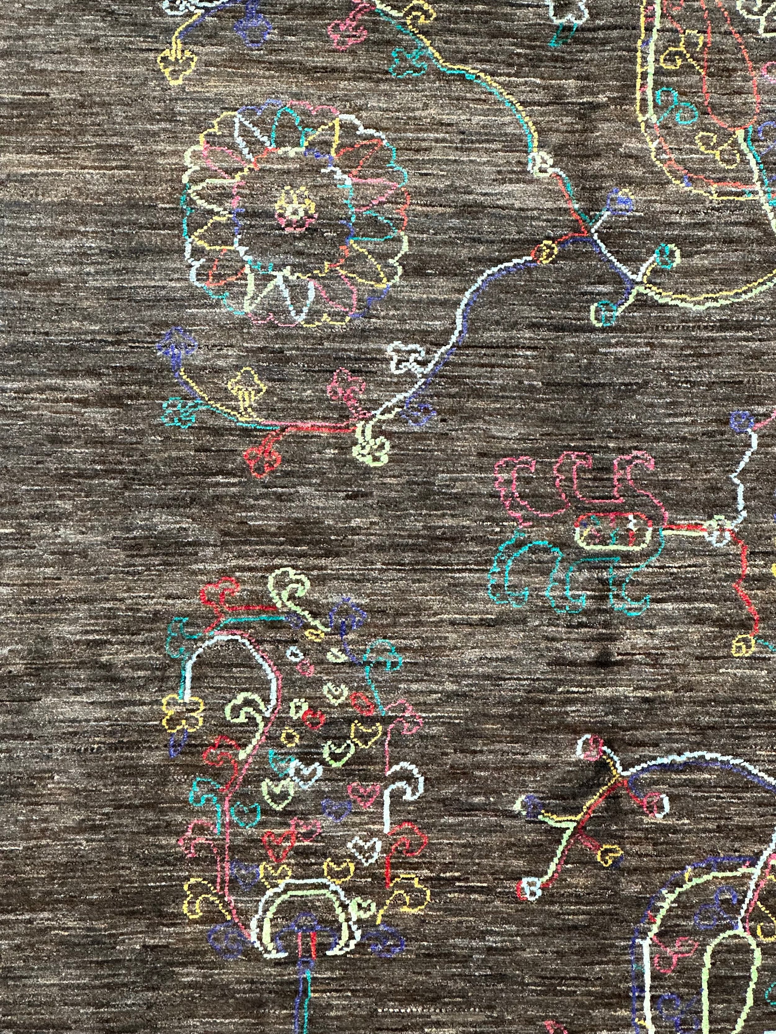 Designer Hand Knotted Woollen Rug from Afghan Nomadic