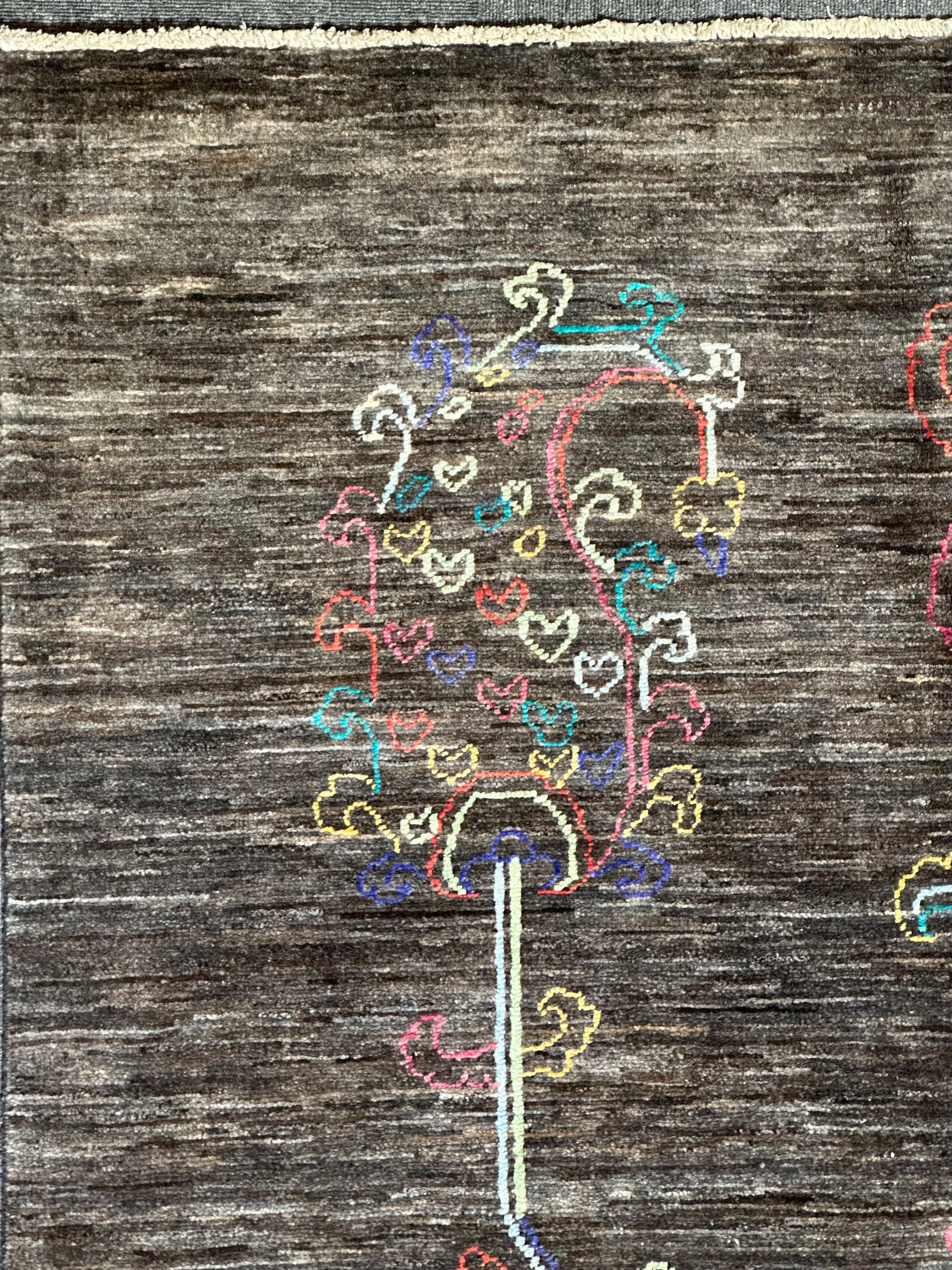 Designer Hand Knotted Woollen Rug from Afghan Nomadic
