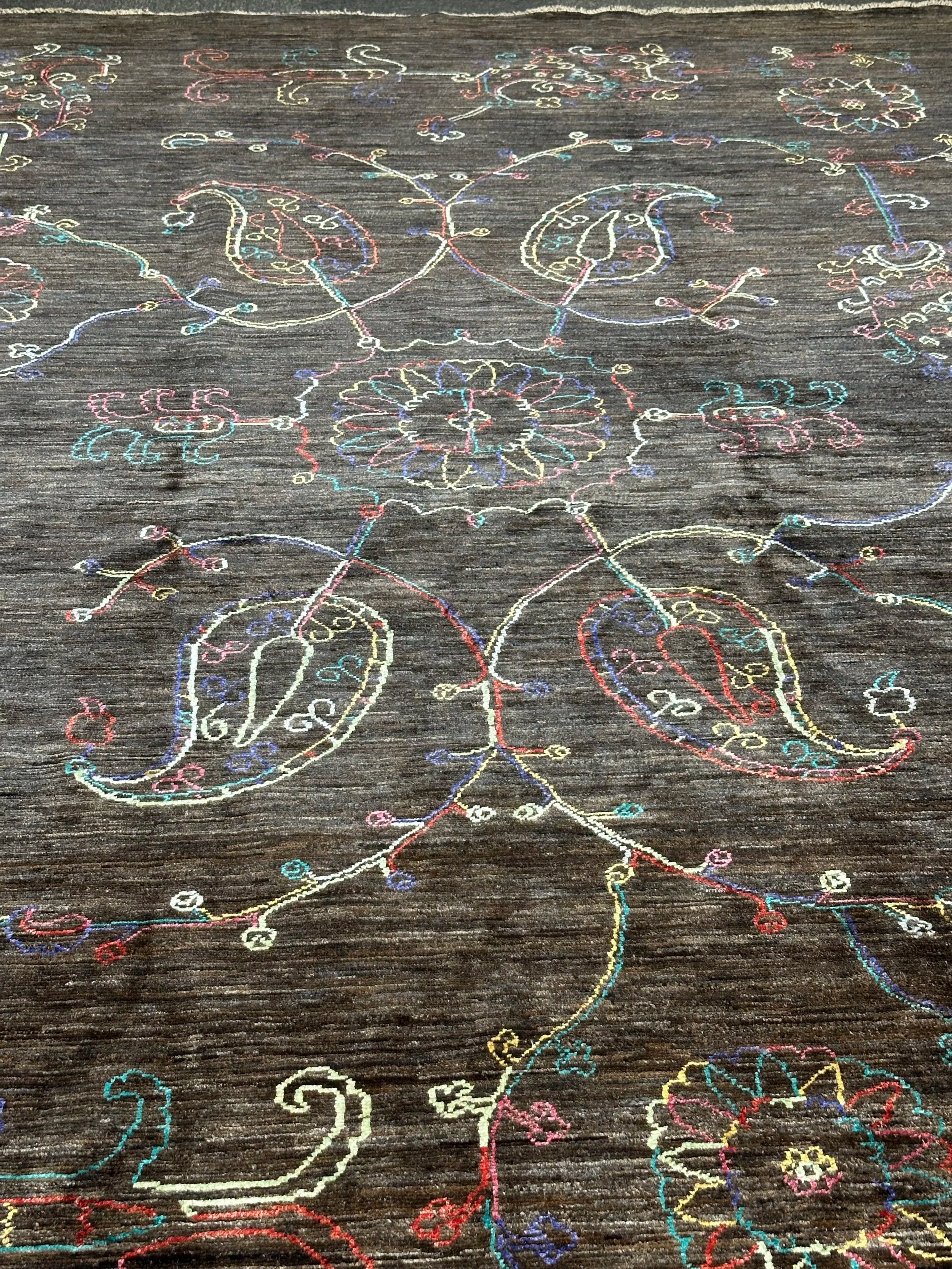 Designer Hand Knotted Woollen Rug from Afghan Nomadic