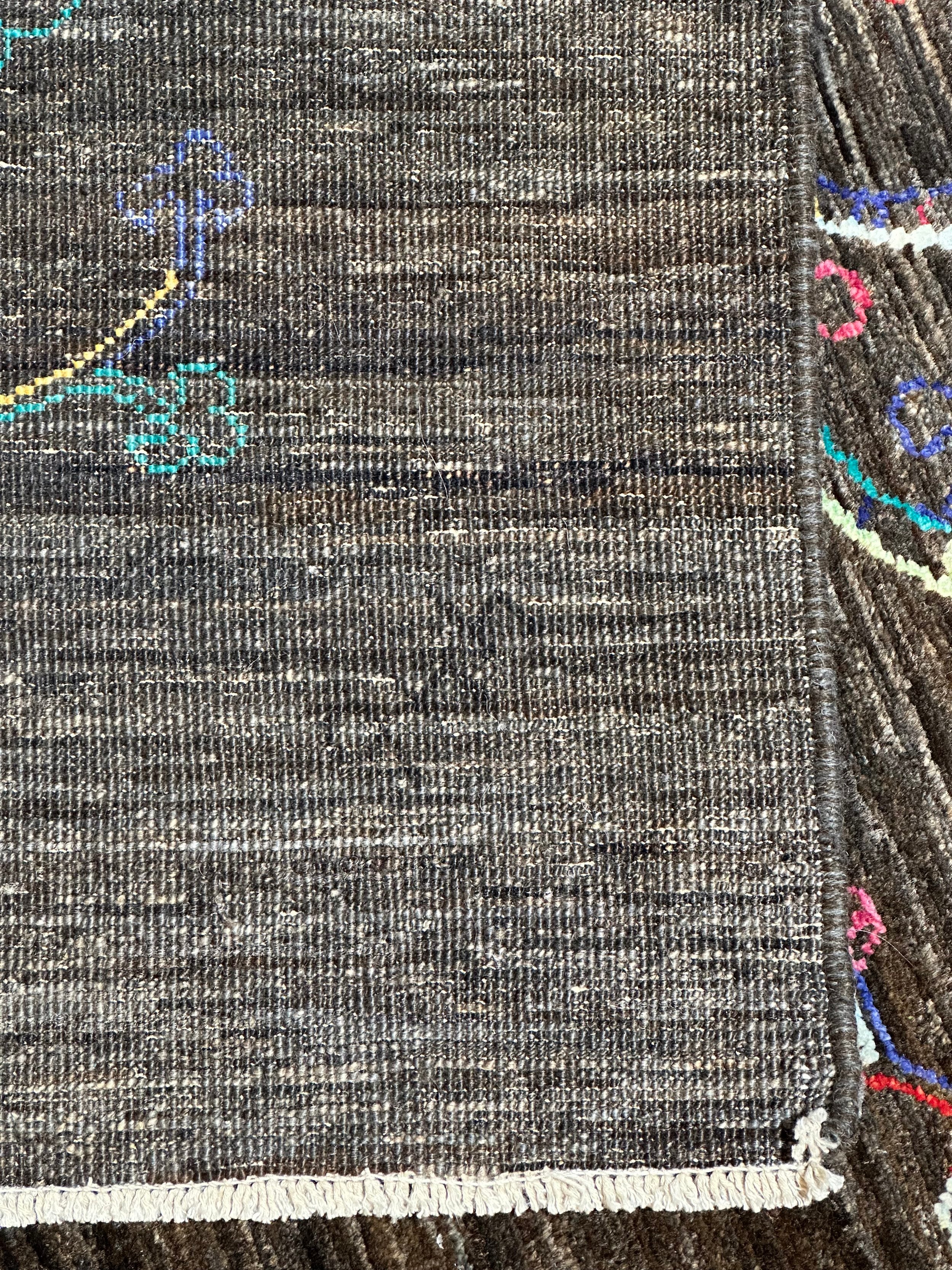 Designer Hand Knotted Woollen Rug from Afghan Nomadic