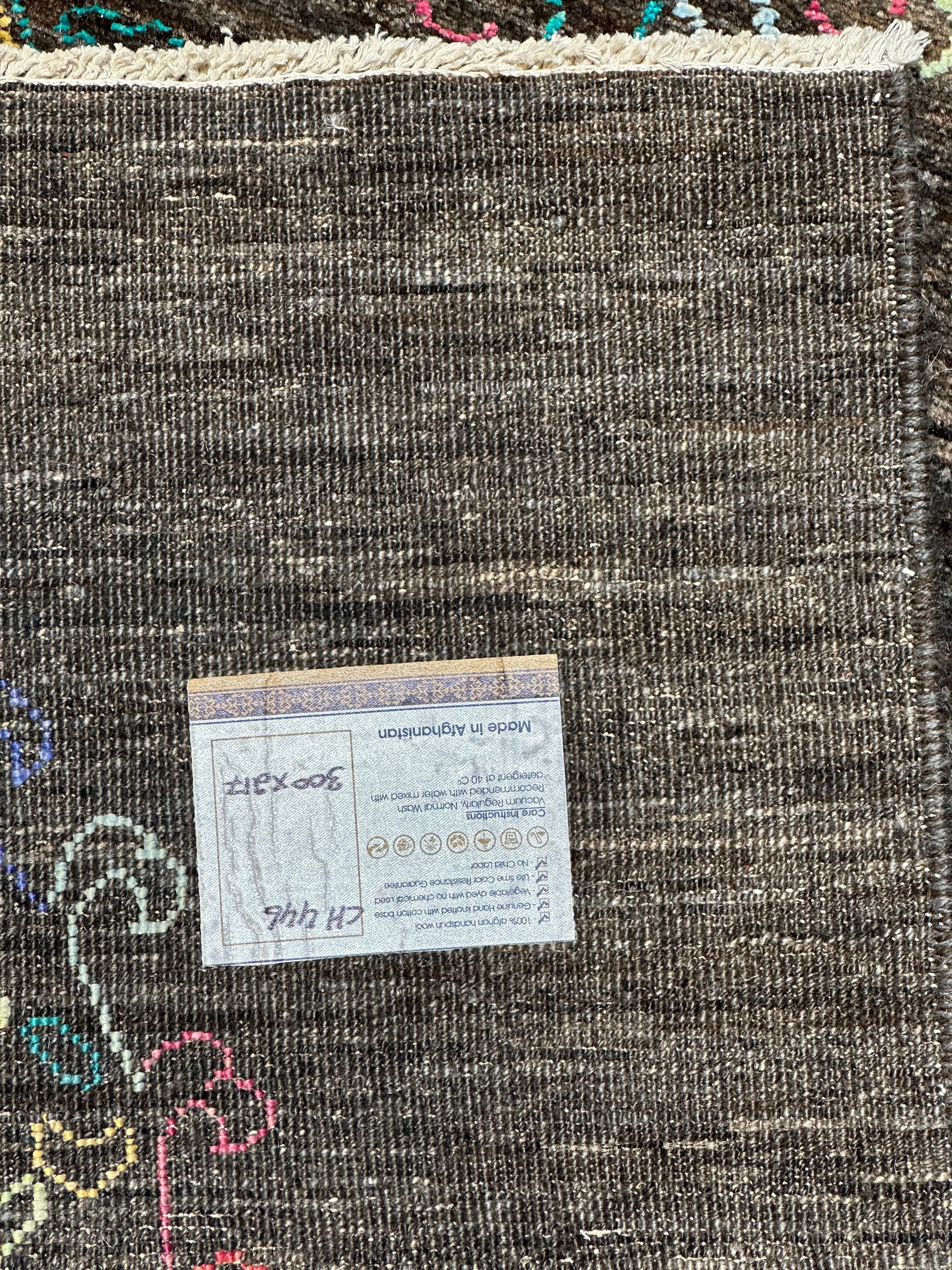 Designer Hand Knotted Woollen Rug from Afghan Nomadic