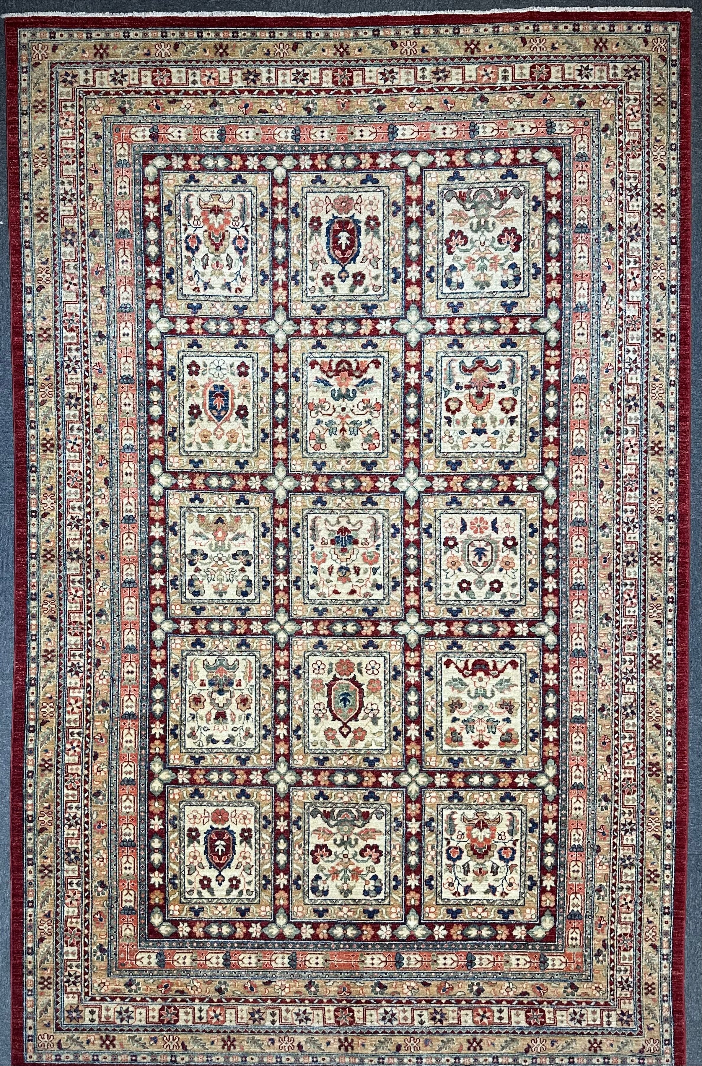 Chobi Modern Design Natural Dye Hand Knotted Rug From Afghanistan