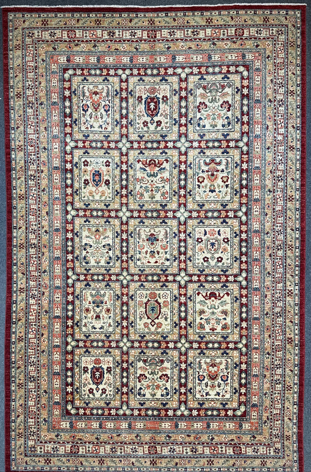 Chobi Modern Design Natural Dye Hand Knotted Rug From Afghanistan