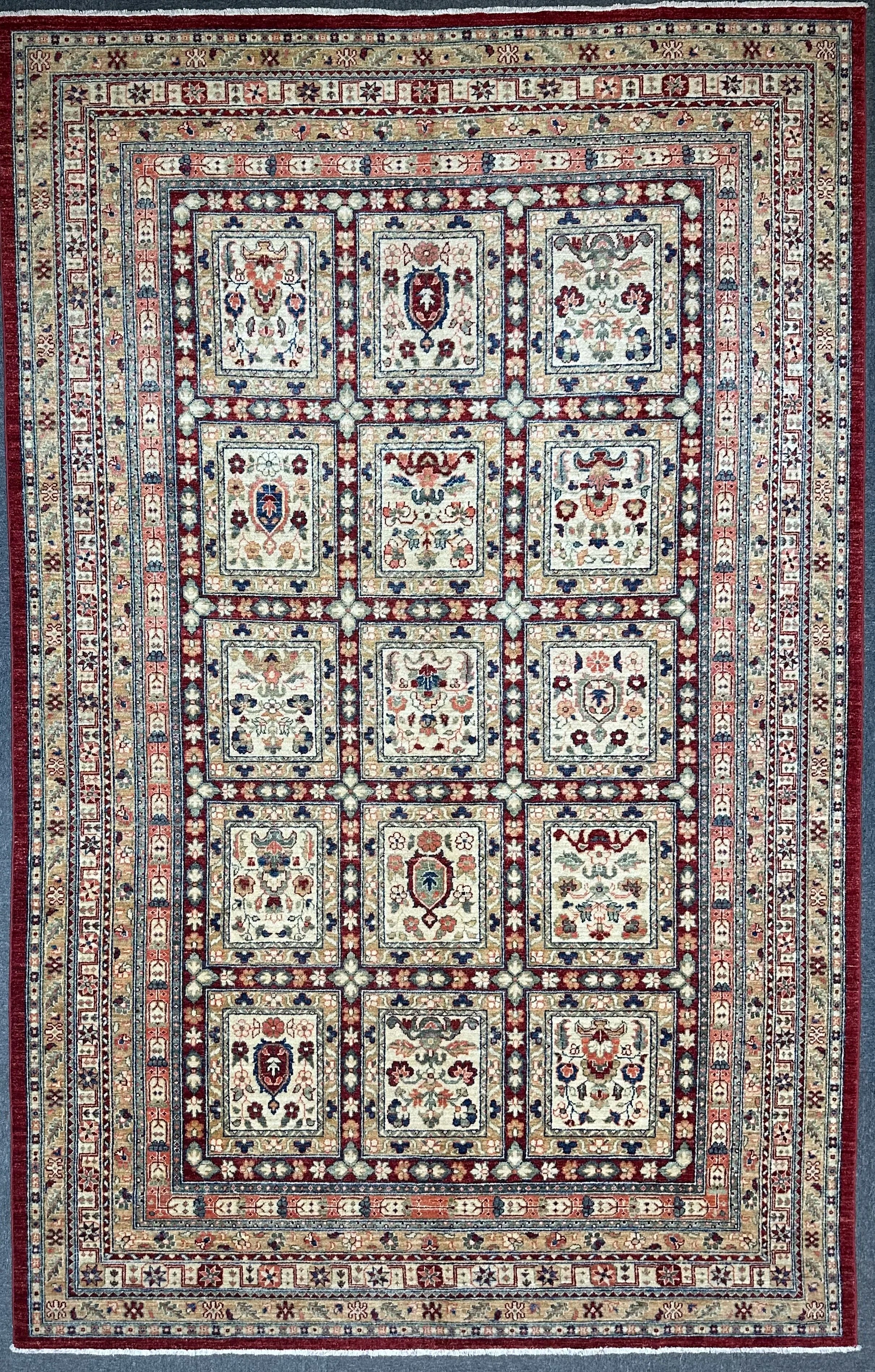 Chobi Modern Design Natural Dye Hand Knotted Rug From Afghanistan