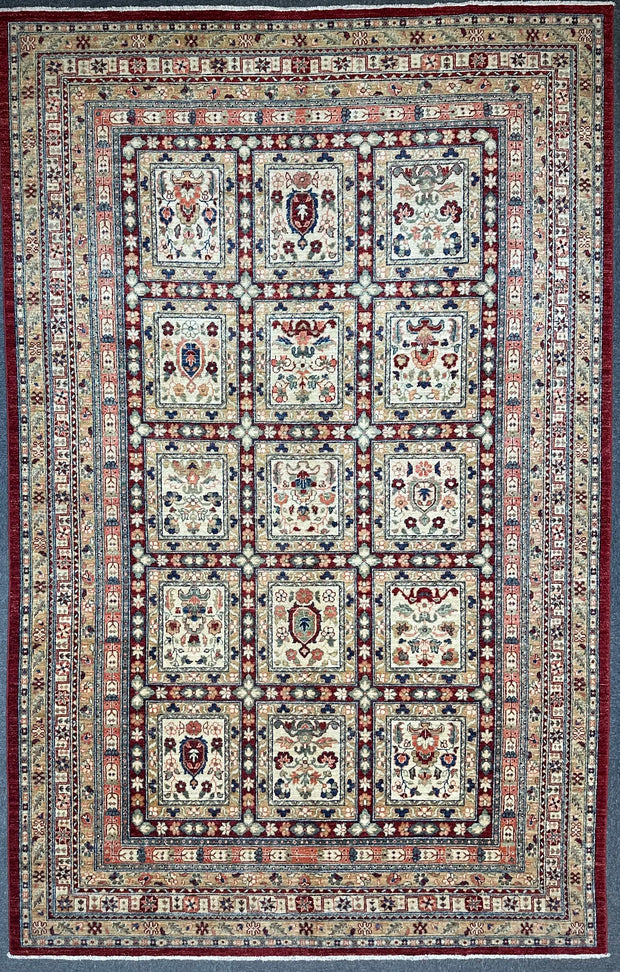 Chobi Modern Design Natural Dye Hand Knotted Rug From Afghanistan